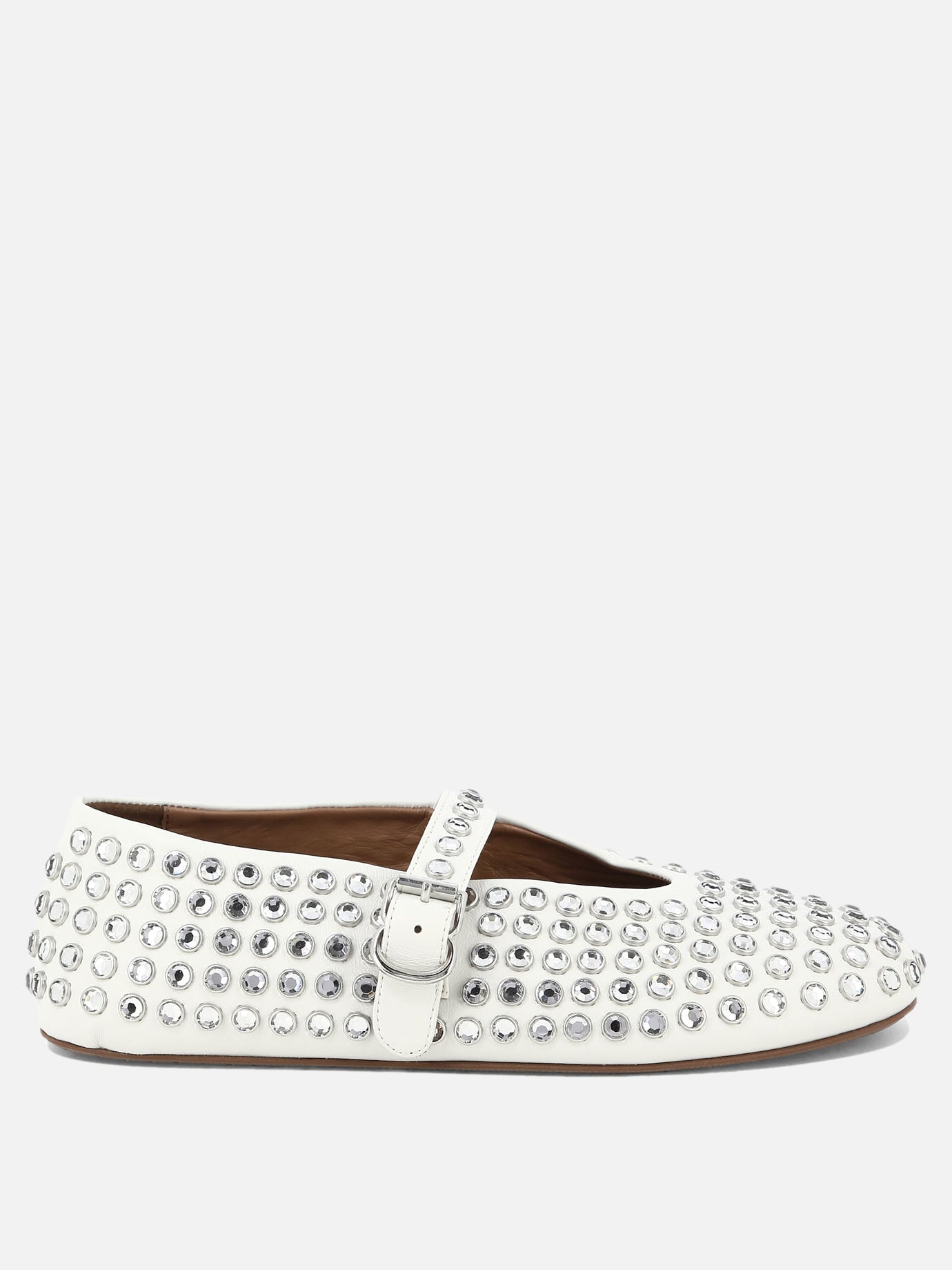 Mary Jane ballet flats 100% leather - 100% rubber  White - Alaïa Women | PDP | VIETTI Online Store | Zoom-Modal
