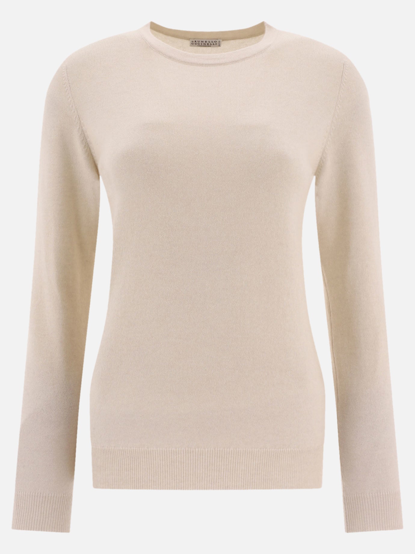 Crewneck sweaters 100% cashmere  Beige - Brunello Cucinelli Women | PDP | VIETTI Online Store | thumbnail