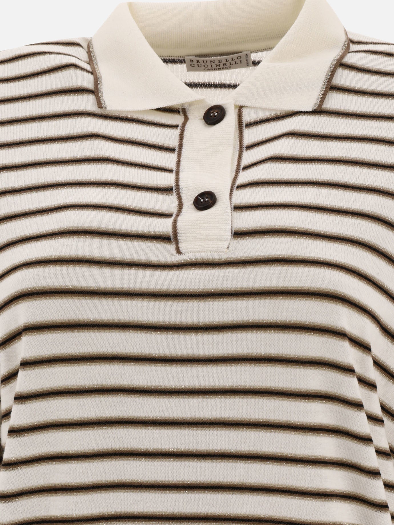 Polo shirts with buttons 90% wool 10% cashmere  Brown - Brunello Cucinelli Women | PDP | VIETTI Online Store | Zoom-Modal_3
