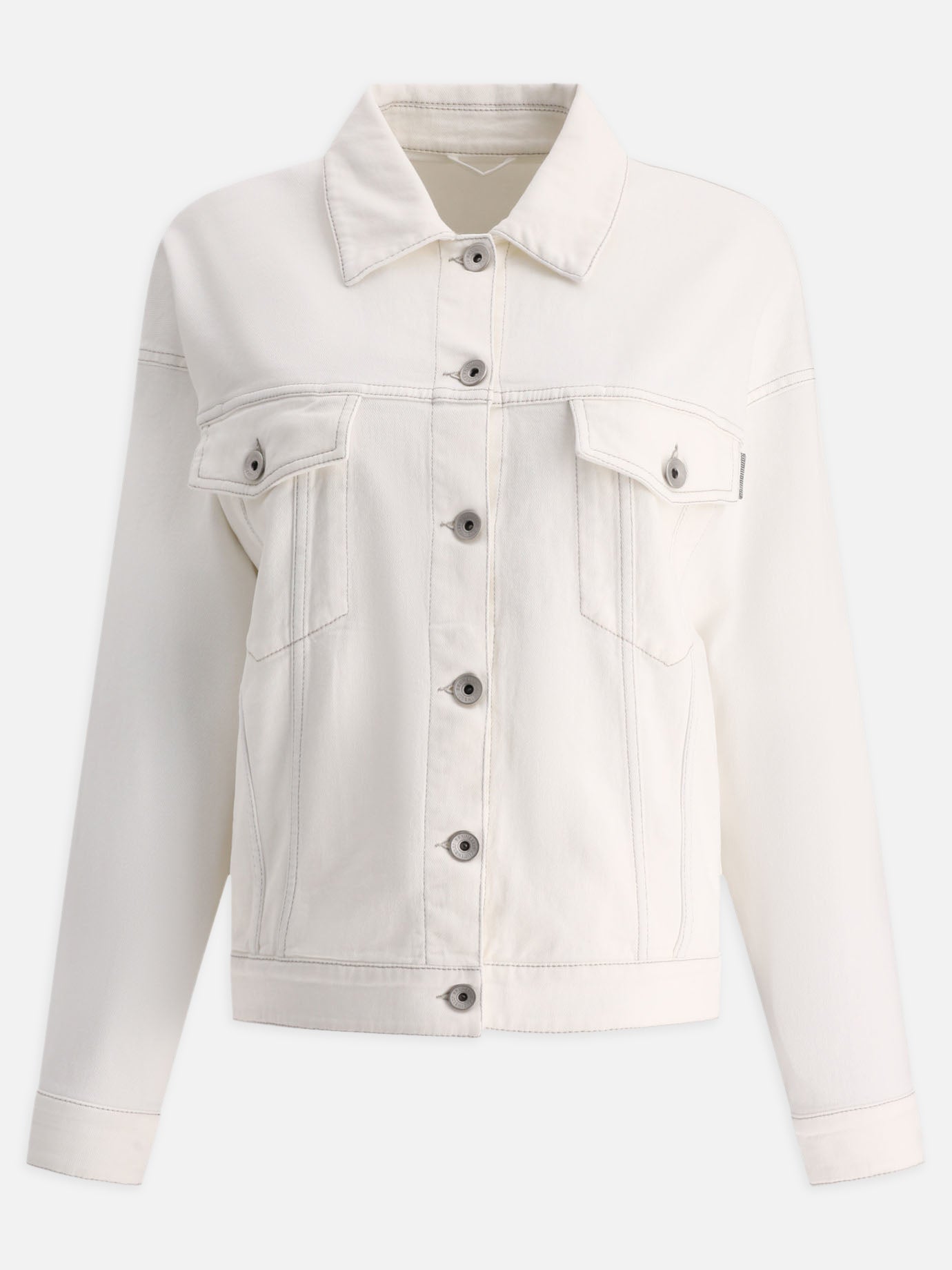 Denim jackets 98% cotton 2% elastane  White - Brunello Cucinelli Women | PDP | VIETTI Online Store | Zoom-Modal
