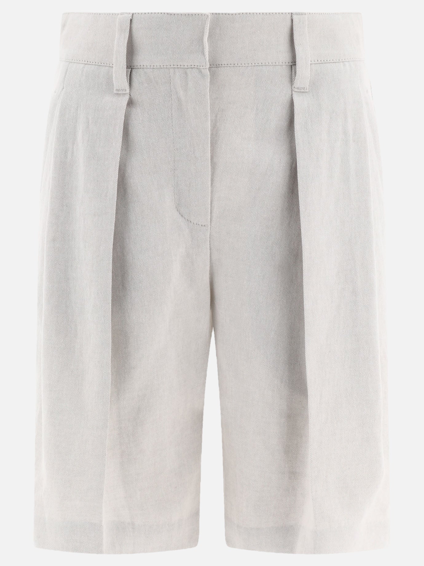 Formal shorts 80% cotton 20% linen  White - Brunello Cucinelli Women | PDP | VIETTI Online Store | Zoom-Modal
