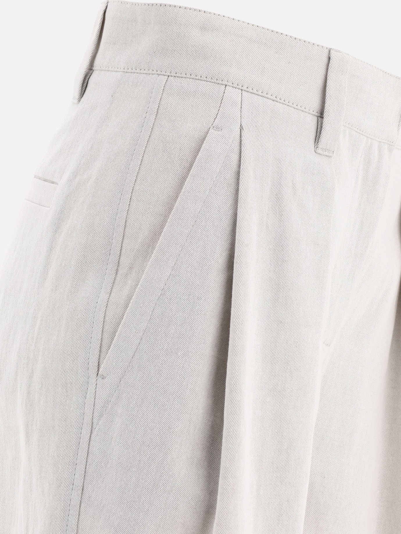 Formal shorts 80% cotton 20% linen  White - Brunello Cucinelli Women | PDP | VIETTI Online Store | Zoom-Modal_4
