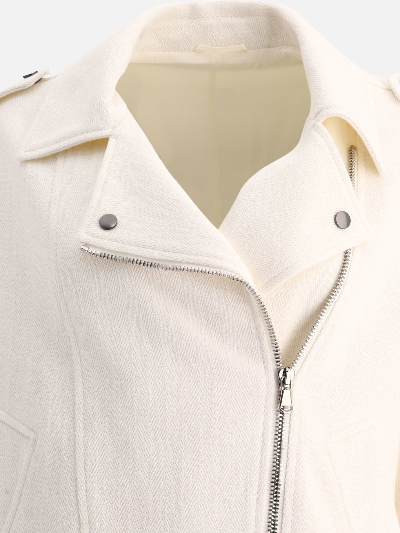 Leather jackets 66% cotton 34% linen  White - Brunello Cucinelli Women | PDP | VIETTI Online Store | Zoom-Modal_3
