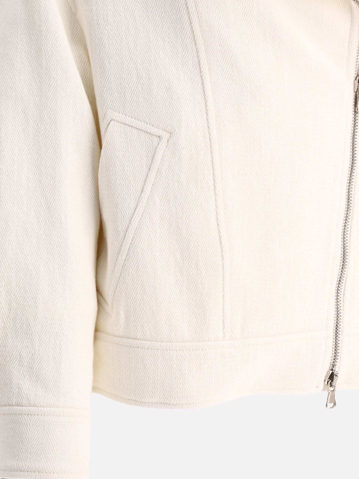 Leather jackets 66% cotton 34% linen  White - Brunello Cucinelli Women | PDP | VIETTI Online Store | thumbnail_4