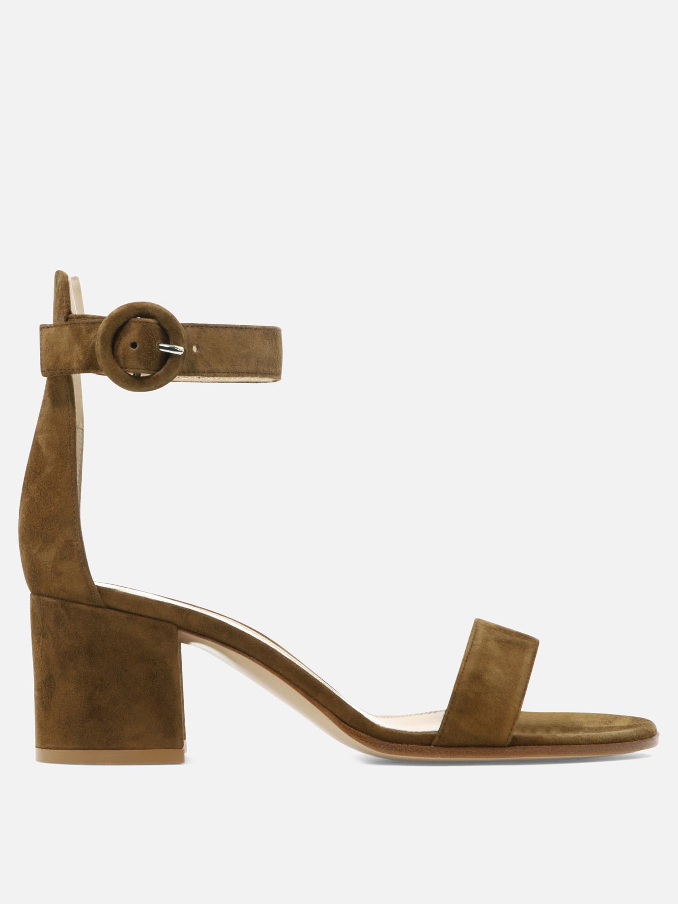Heeled sandals 100% suede - 100% leather  Brown - Gianvito Rossi Women | PDP | VIETTI Online Store | thumbnail