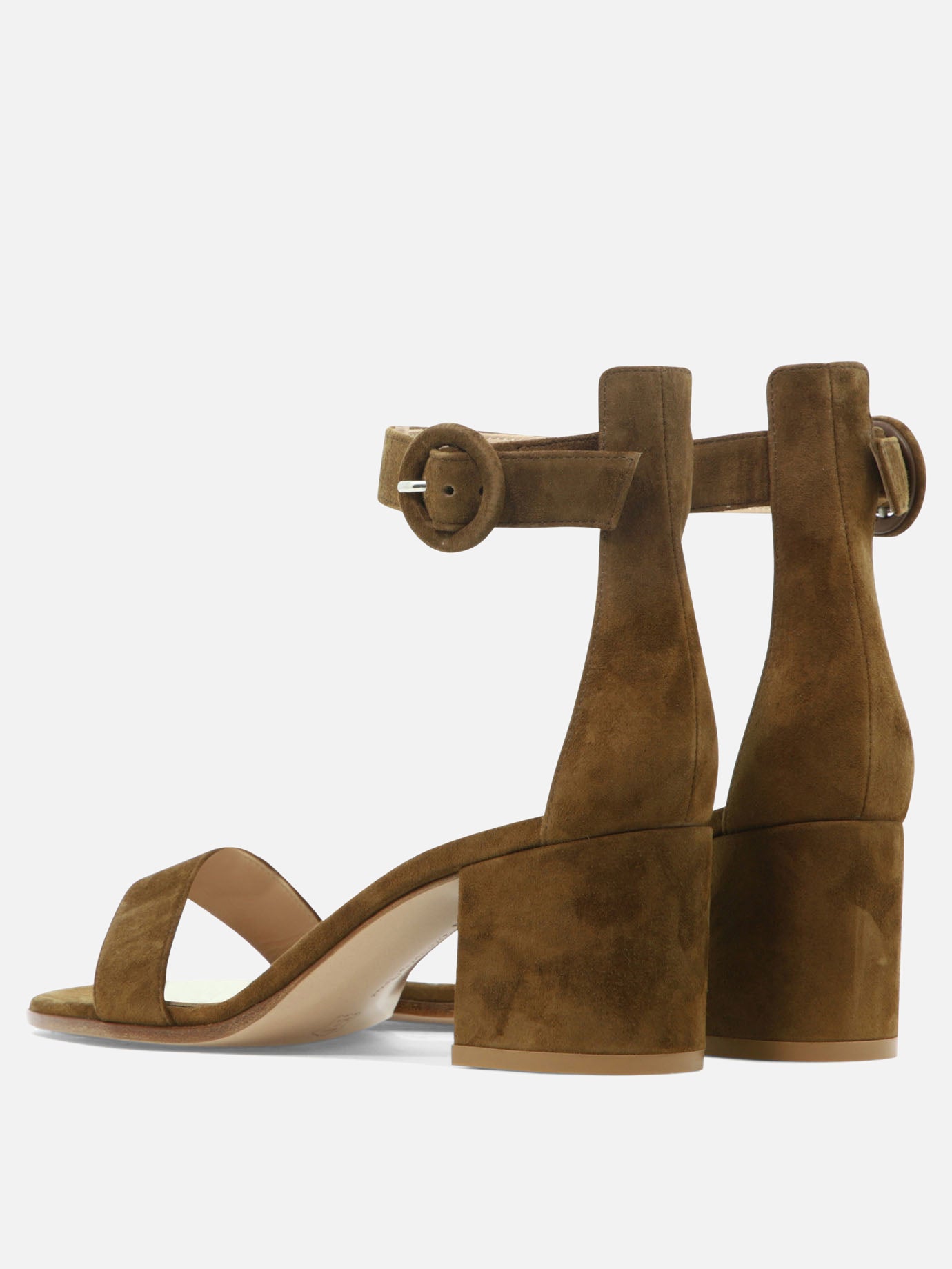 Heeled sandals 100% suede - 100% leather  Brown - Gianvito Rossi Women | PDP | VIETTI Online Store | thumbnail_4