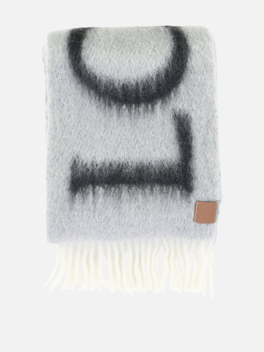 Fringed scarves 46% wool 45% mohair 5% leather 3% polyamide  Grey - Loewe Women | PLP | VIETTI Online Store 
