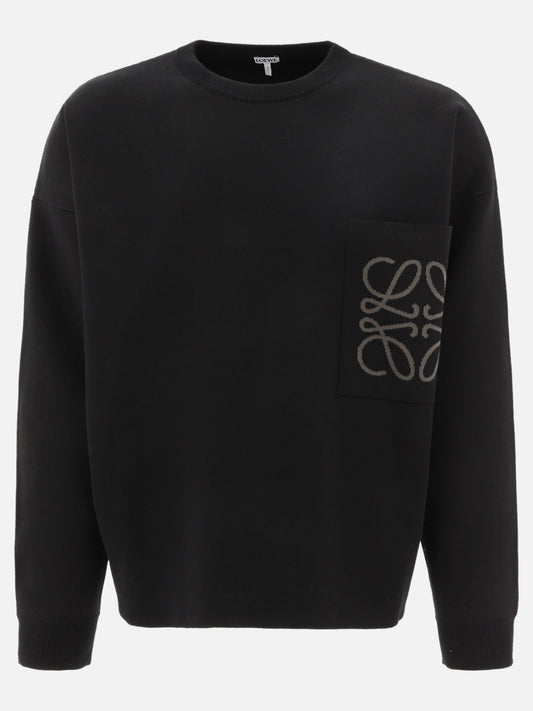 Crewneck sweaters 49% viscose 43% cotton 6% polyamide 2% elastane  Black - Loewe Men | PLP | VIETTI Online Store 
