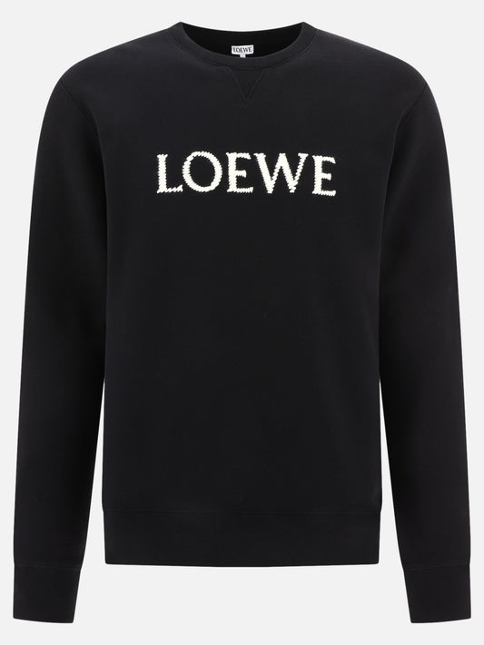Crewnecks 95% cotton 3% linen 2% acrylic  Black - Loewe Men | PLP | VIETTI Online Store 
