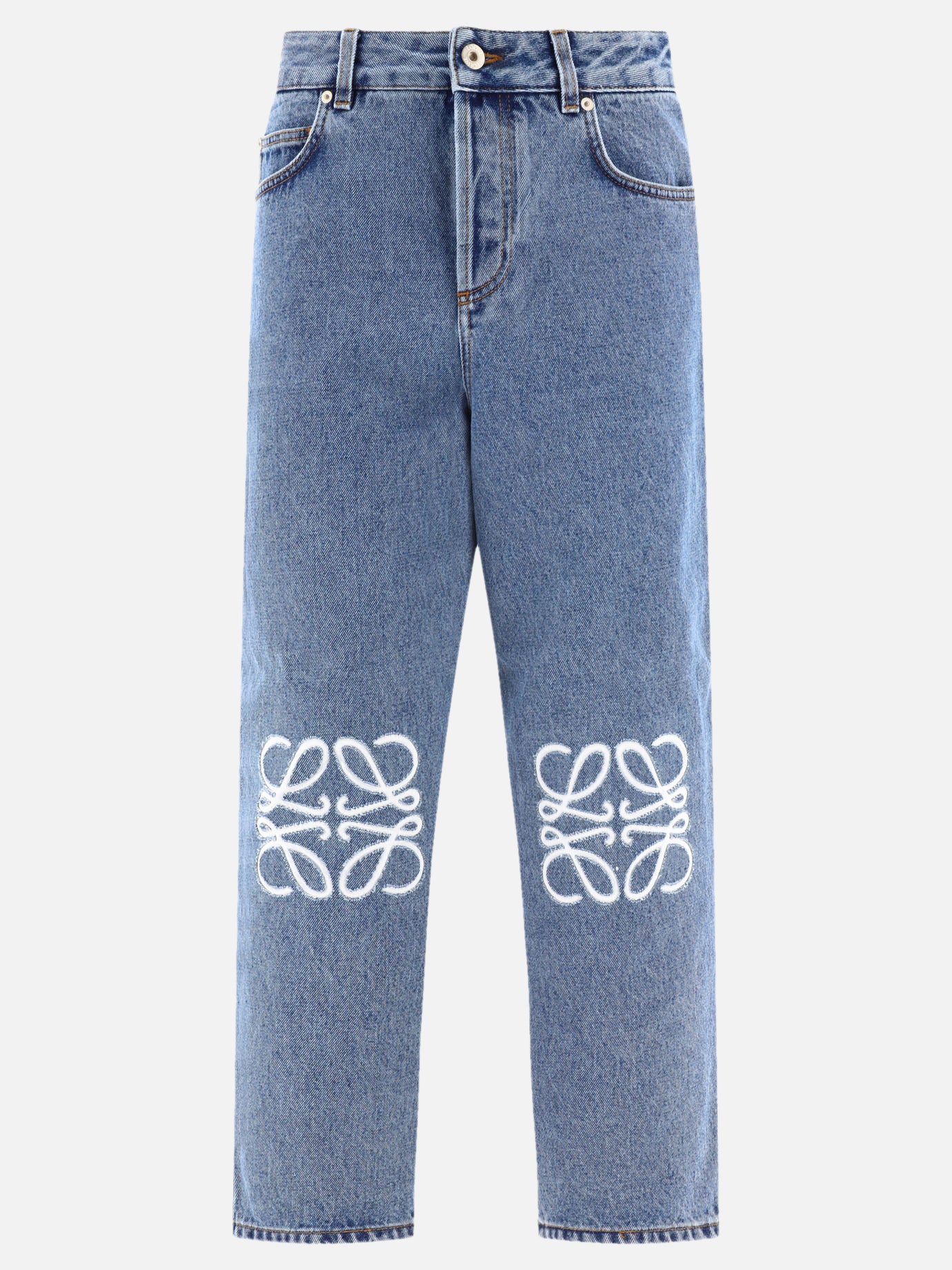 Straight-leg jeans 98% cotton 2% leather  Blue - Loewe Women | PDP | VIETTI Online Store | Zoom-Modal
