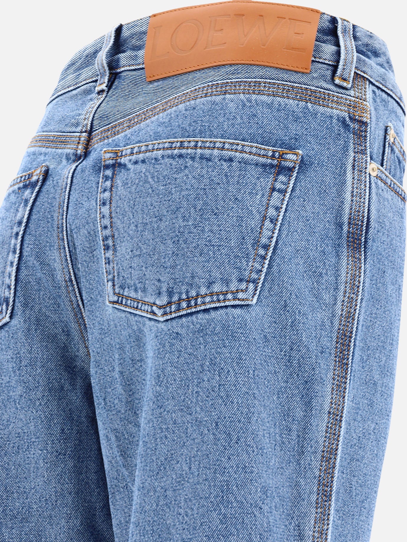 Straight-leg jeans 98% cotton 2% leather  Blue - Loewe Women | PDP | VIETTI Online Store | thumbnail_4