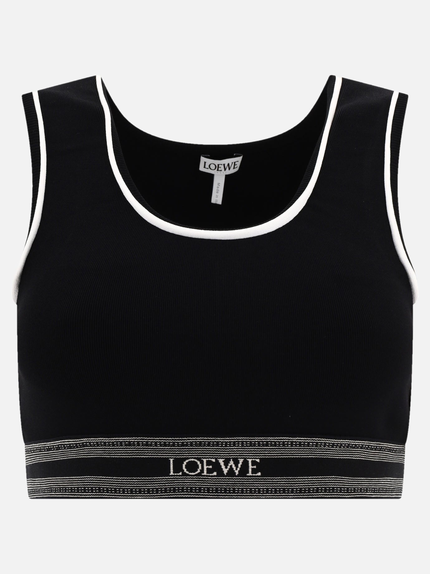 Crop tops 56% viscose 14% polyamide 11% polyester 7% elastan  Black - Loewe Women | PDP | VIETTI Online Store | thumbnail