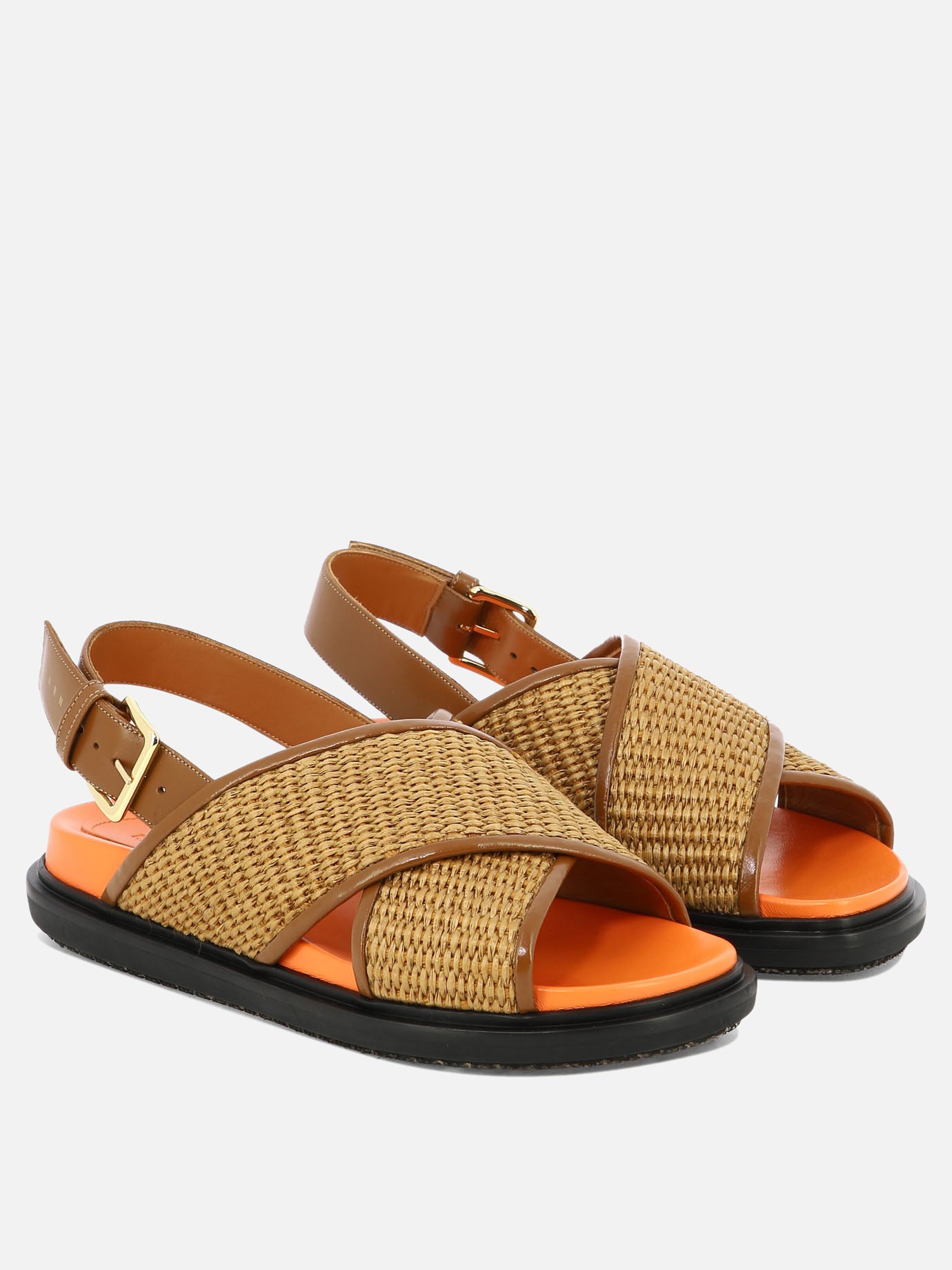 Flat sandals 52% cotton 48% polyamide - 100% rubber  Brown - Marni Women | PDP | VIETTI Online Store | Zoom-Modal_2
