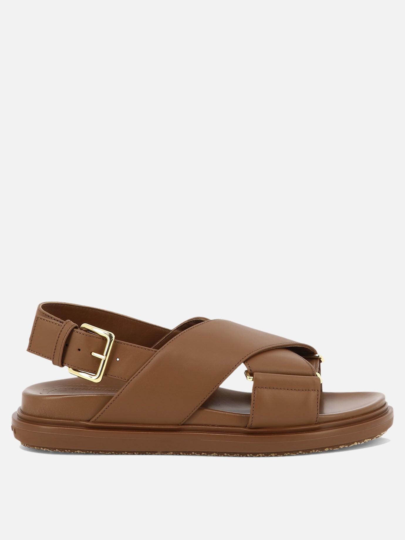 Flat sandals 100% leather - 100% rubber  Brown - Marni Women | PDP | VIETTI Online Store | Zoom-Modal
