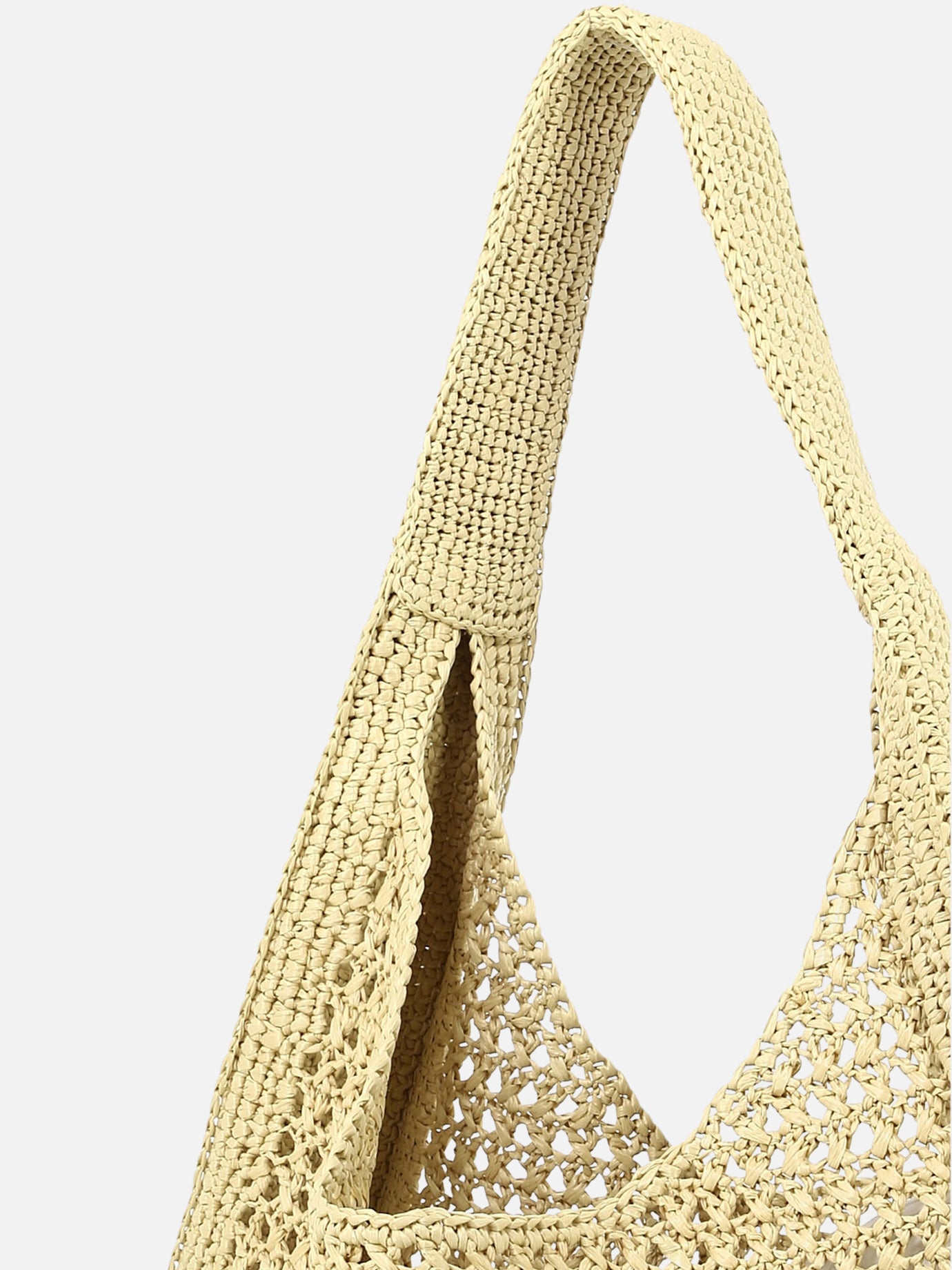 Crochet shoulder bag with logo