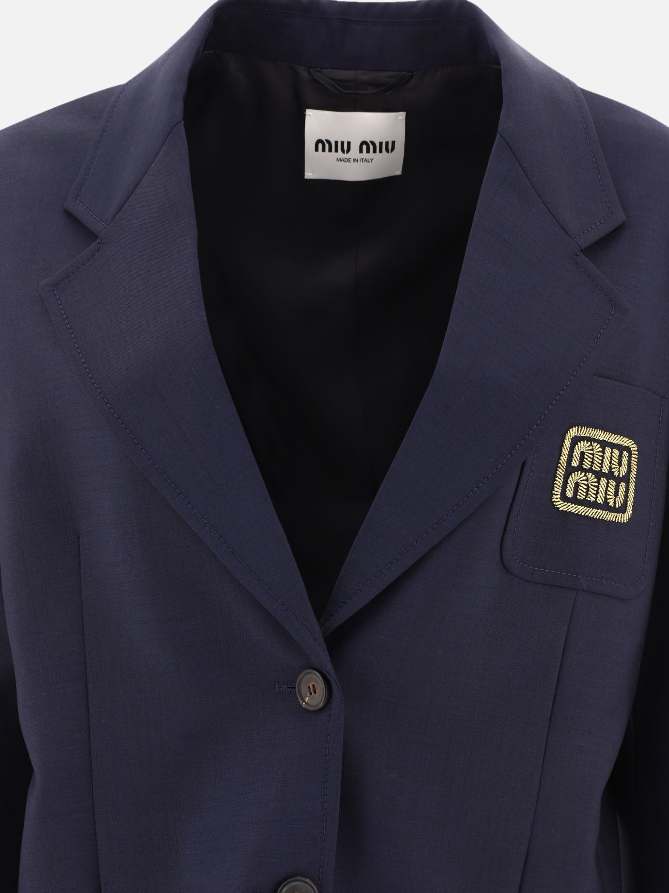 Blazers 100% wool  Blue - Miu Miu Women | PDP | VIETTI Online Store | Zoom-Modal_3
