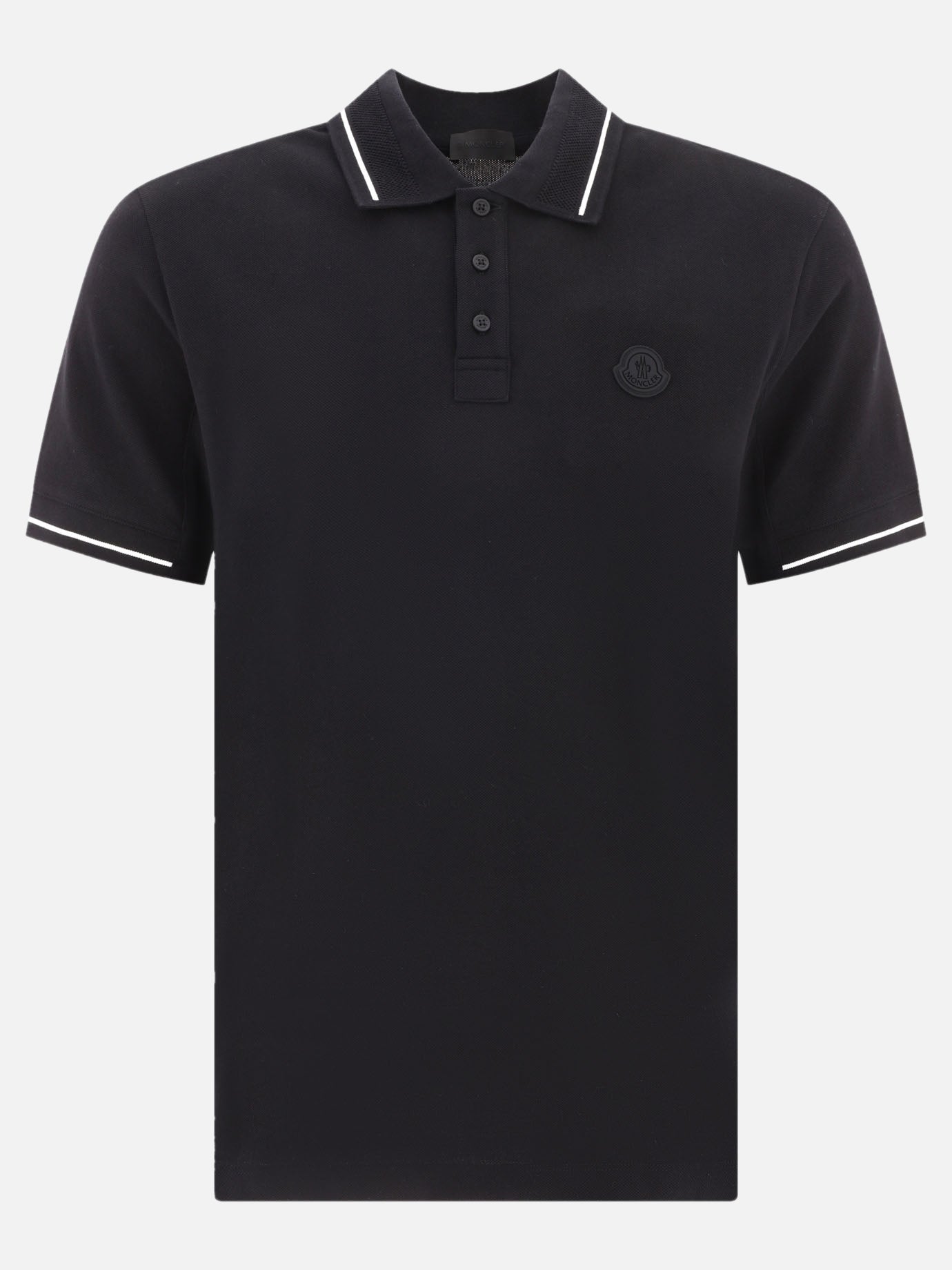 Polo shirts with buttons Logo  Black - Moncler Men | PDP | VIETTI Online Store | Zoom-Modal
