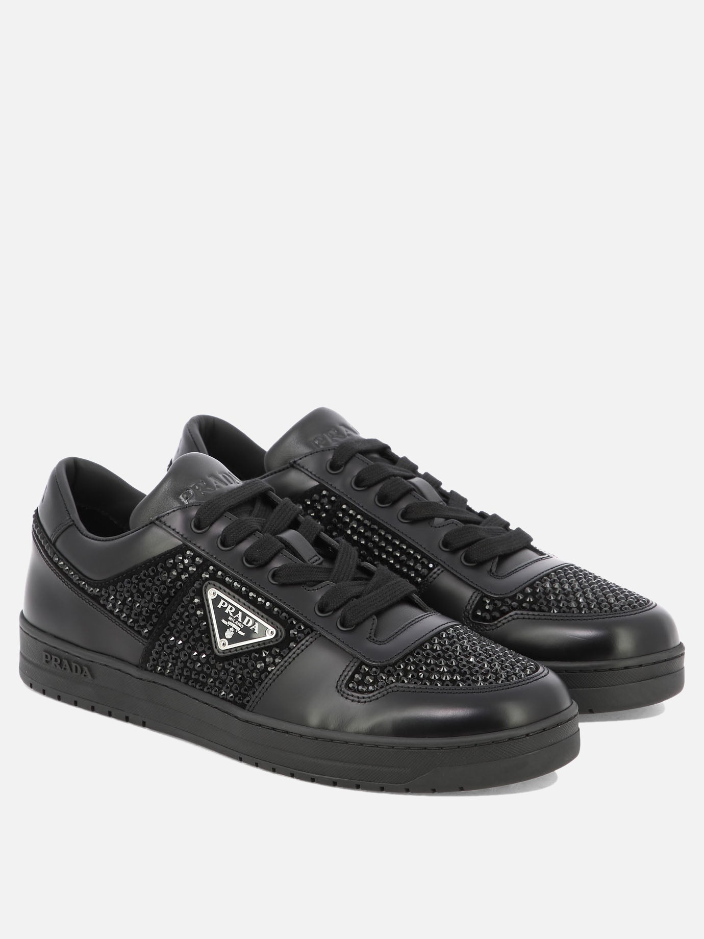 Low top sneakers 100% leather - 100% rubber  Black - Prada Men | PDP | VIETTI Online Store | thumbnail_2