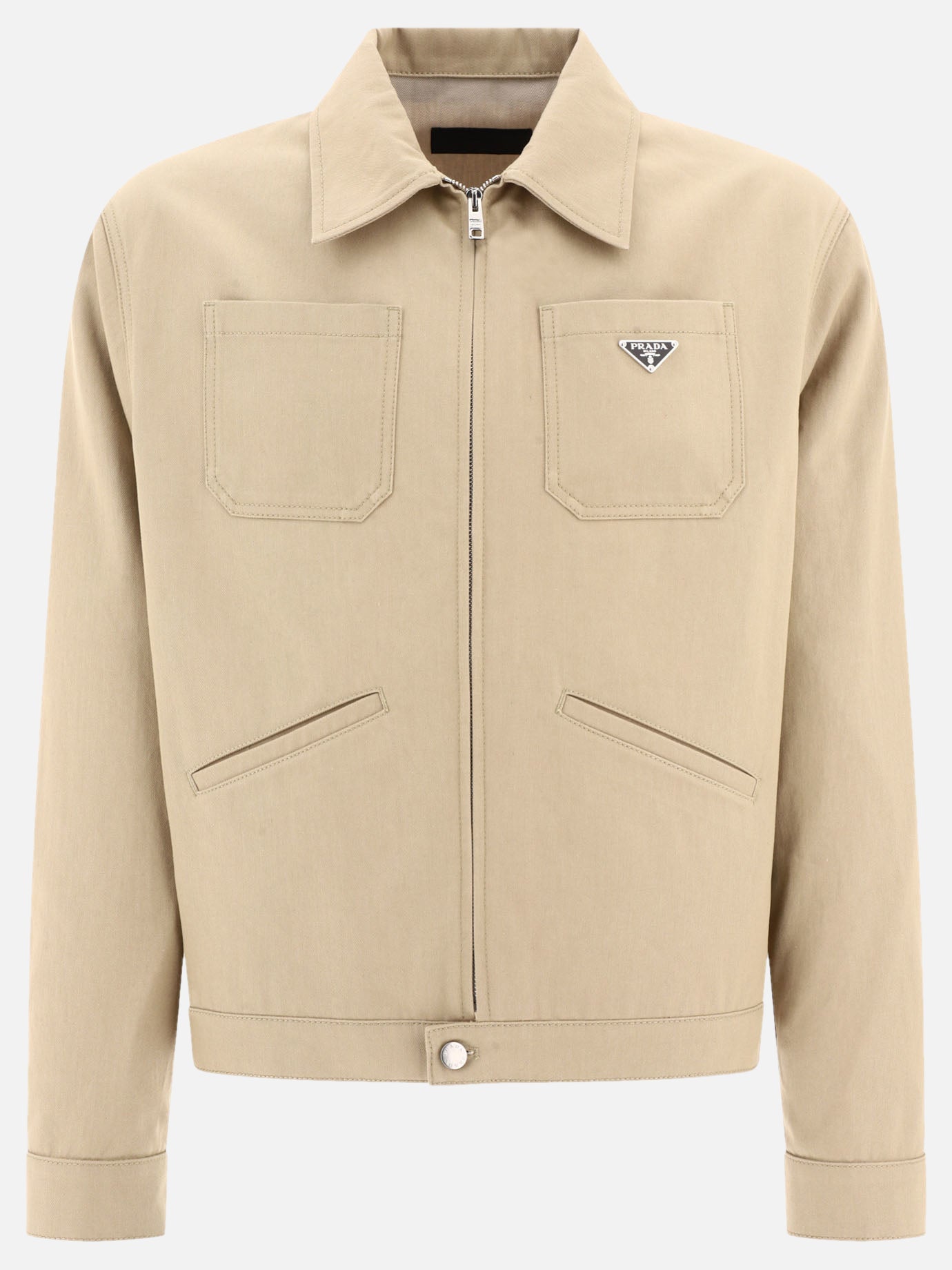 Denim jackets 100% cotton  Beige - Prada Men | PDP | VIETTI Online Store | thumbnail