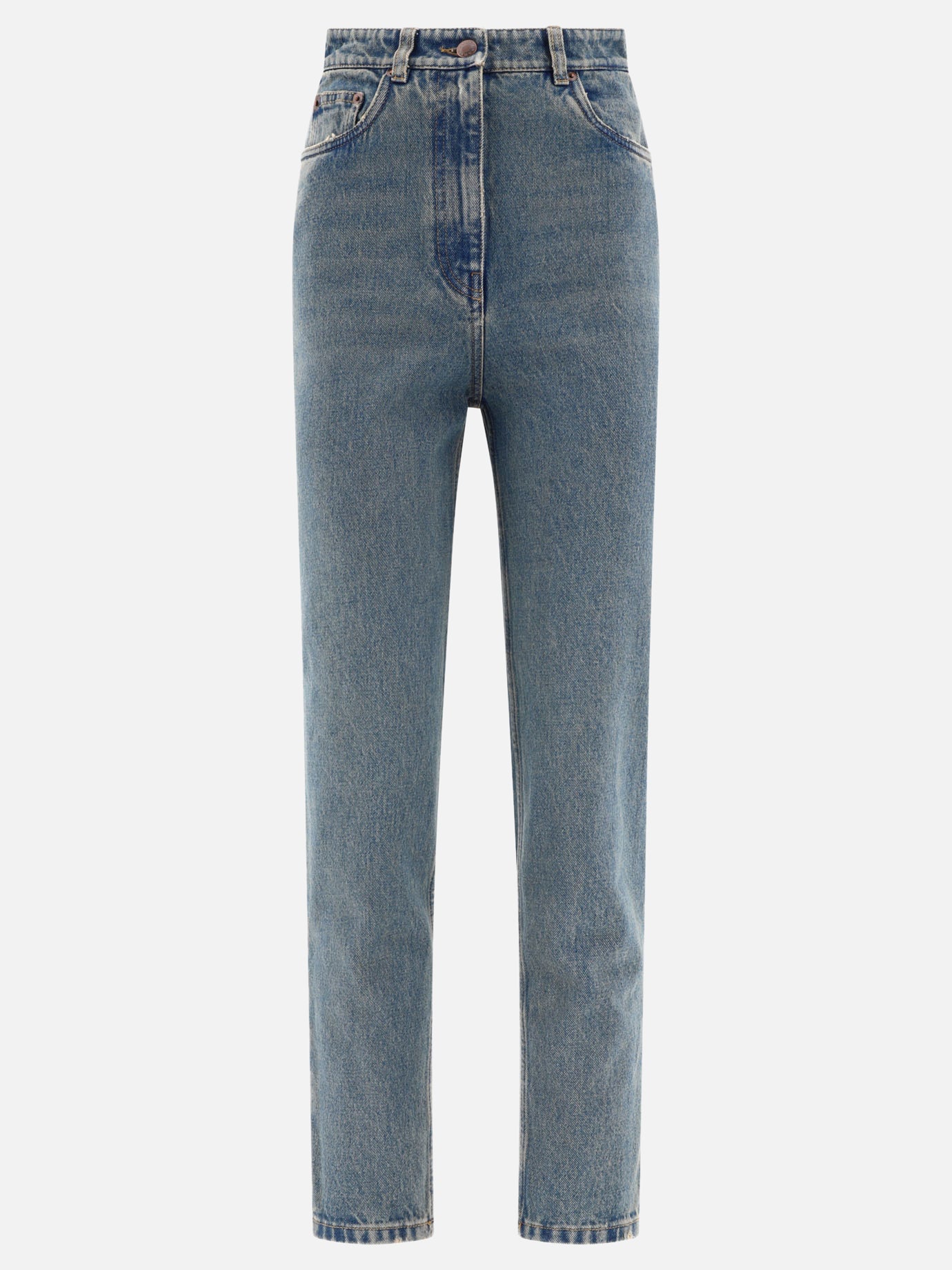 Straight-leg jeans 100% cotton  Light blue - Prada Women | PDP | VIETTI Online Store | Zoom-Modal
