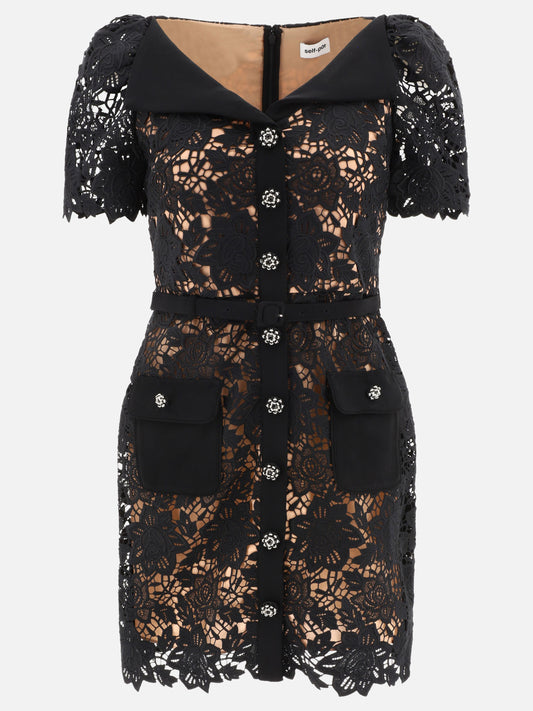 Mini dresses 100% polyester  Black - Self-portrait Women | PLP | VIETTI Online Store 
