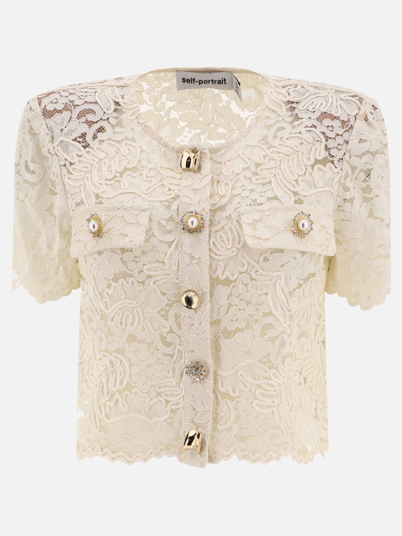 Casual tops 54% viscose 41% polyamide 5% polyester  Beige - Self-portrait Women | PDP | VIETTI Online Store | thumbnail