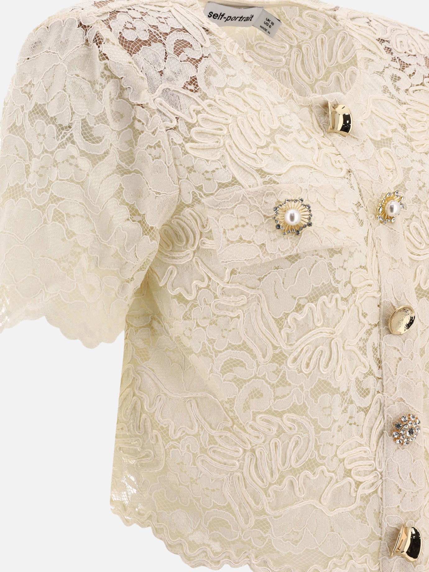 Casual tops 54% viscose 41% polyamide 5% polyester  Beige - Self-portrait Women | PDP | VIETTI Online Store | thumbnail_4
