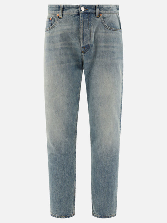 Straight-leg jeans 100% cotton  Light blue - Valentino Men | PLP | VIETTI Online Store 
