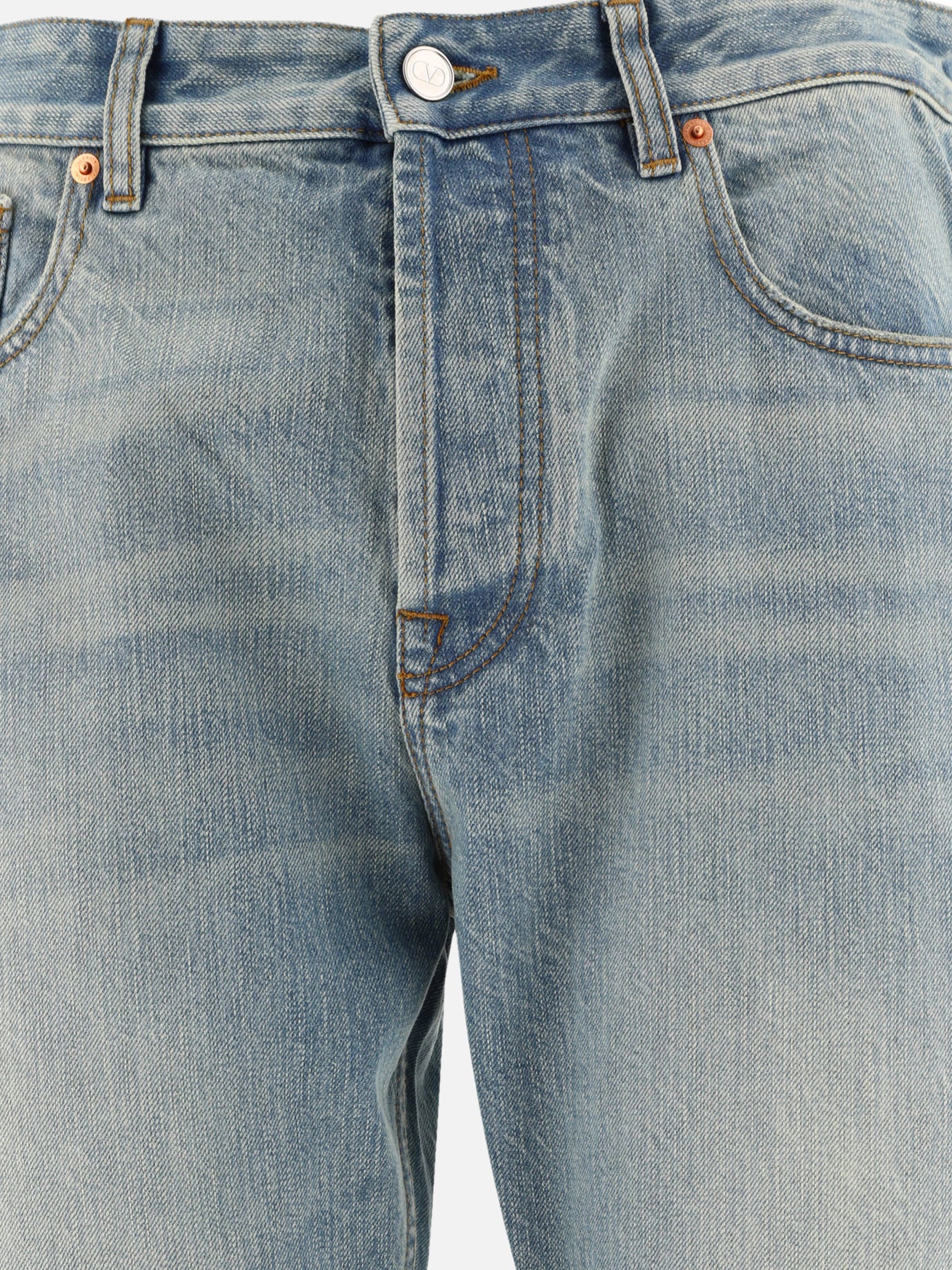 Straight-leg jeans 100% cotton  Light blue - Valentino Men | PDP | VIETTI Online Store | Zoom-Modal_3
