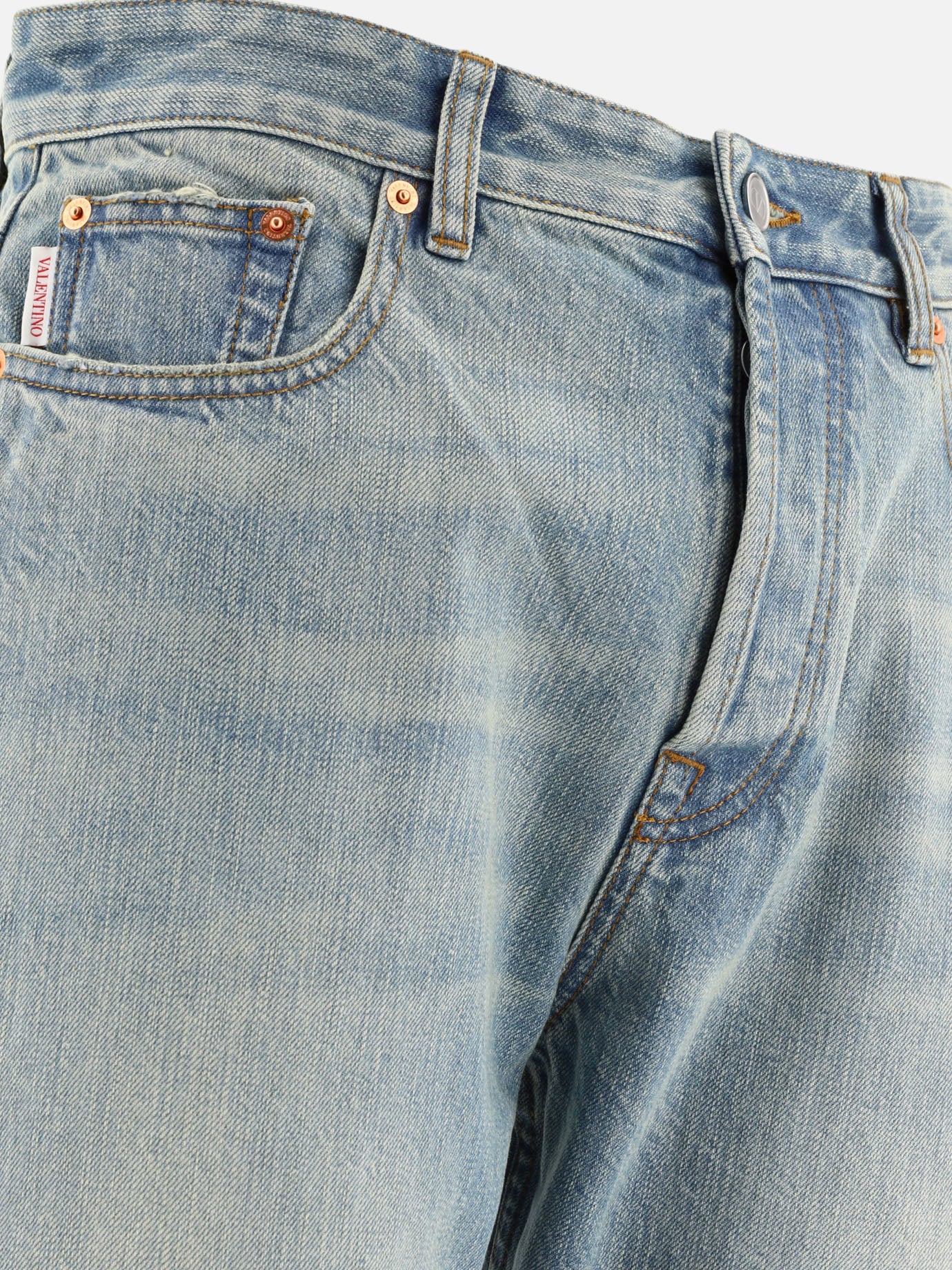 Straight-leg jeans 100% cotton  Light blue - Valentino Men | PDP | VIETTI Online Store | Zoom-Modal_4
