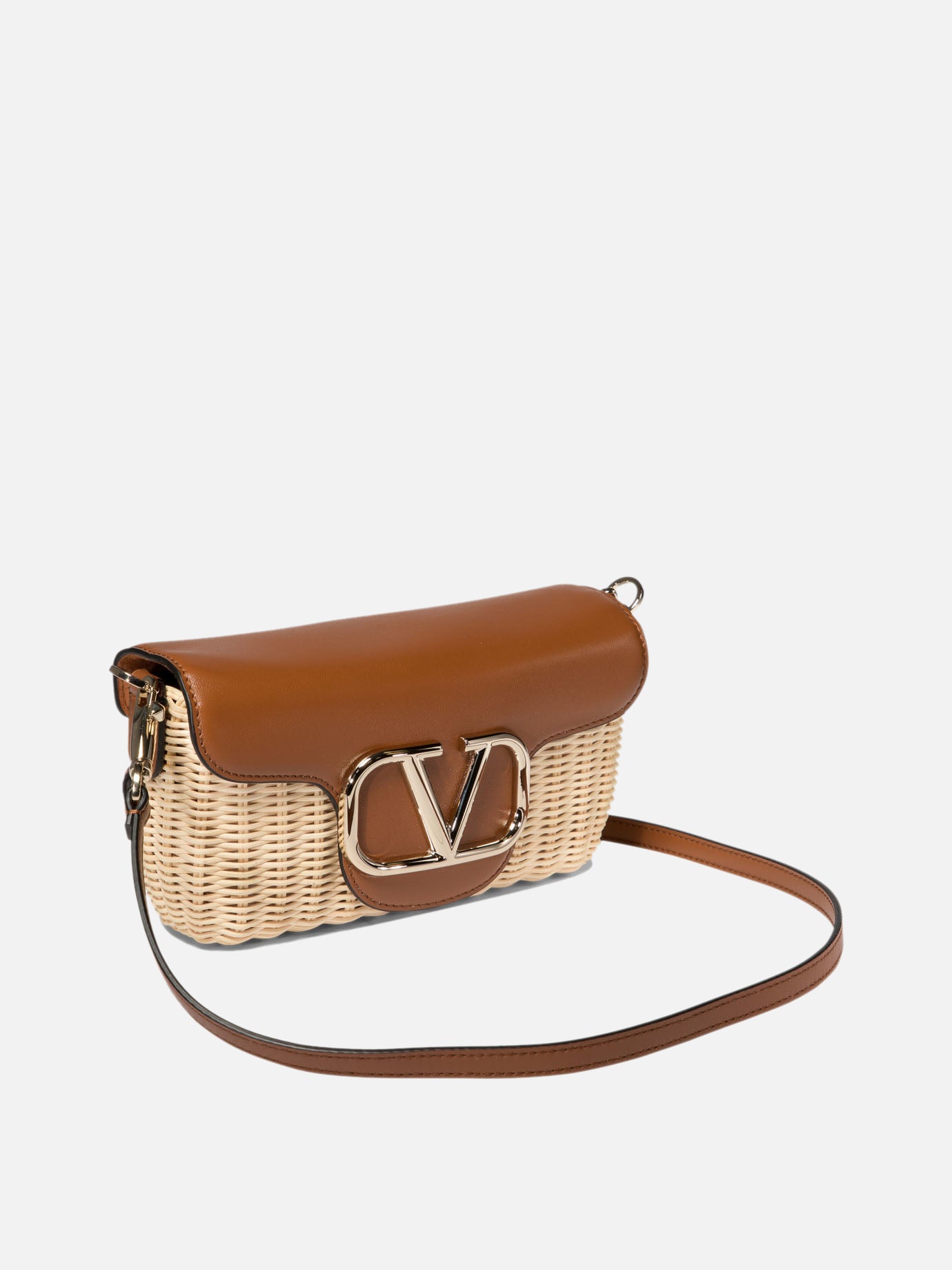 Valentino Garavani "Locò" rattan shoulder bag Brown