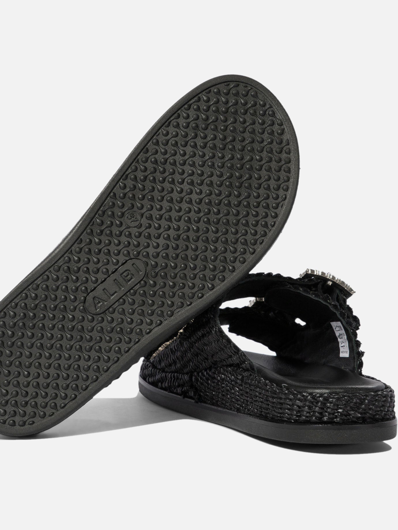Flat sandals 100% rafia - 100% rubber  Black - Alibi Women | PDP | VIETTI Online Store | Zoom-Modal_5
