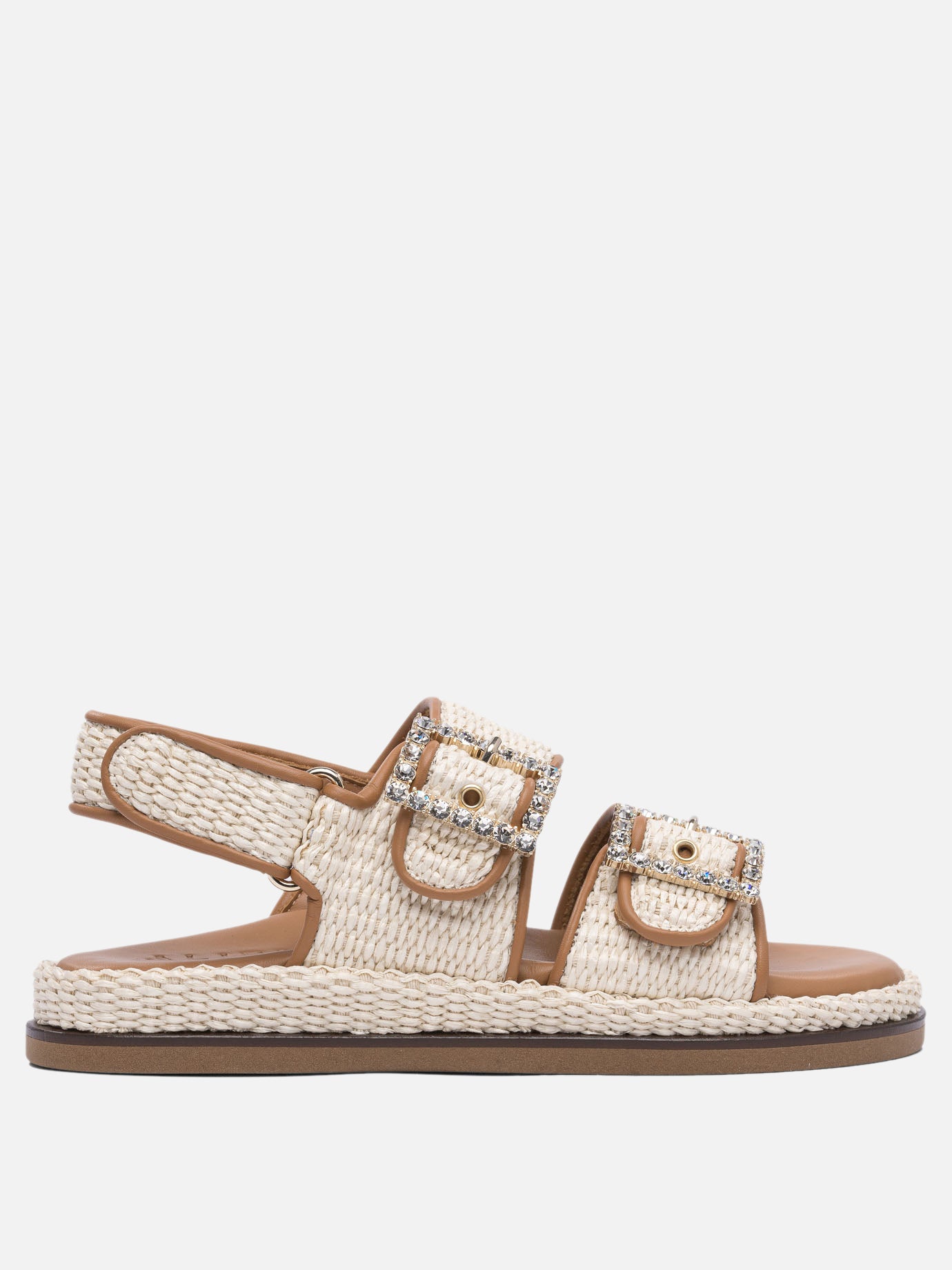 Flat sandals 100% rafia - 100% rubber  Beige - Alibi Women | PDP | VIETTI Online Store | Zoom-Modal
