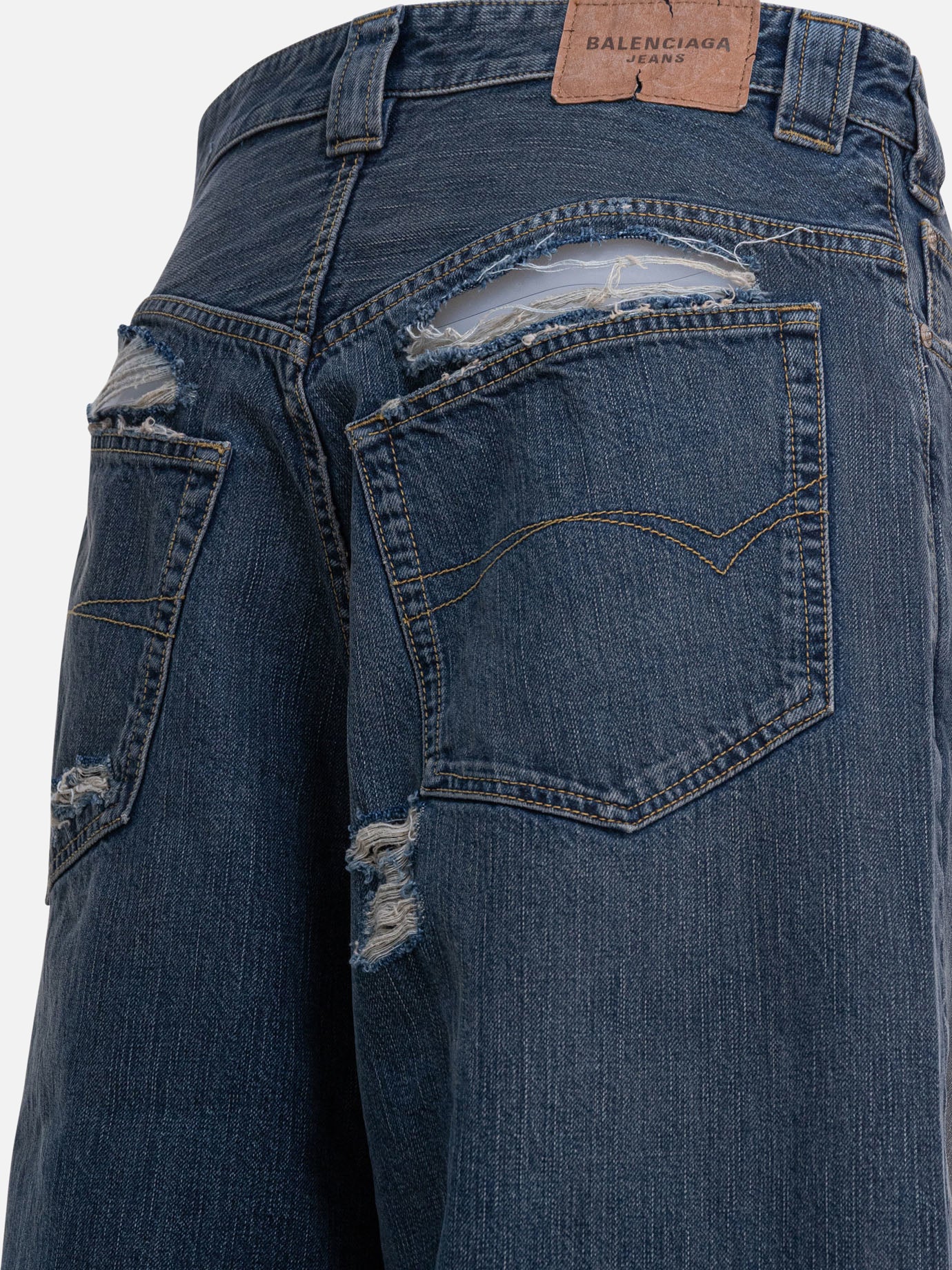 Wide-leg jeans Denim  Blue - Balenciaga Men | PDP | VIETTI Online Store | thumbnail_4