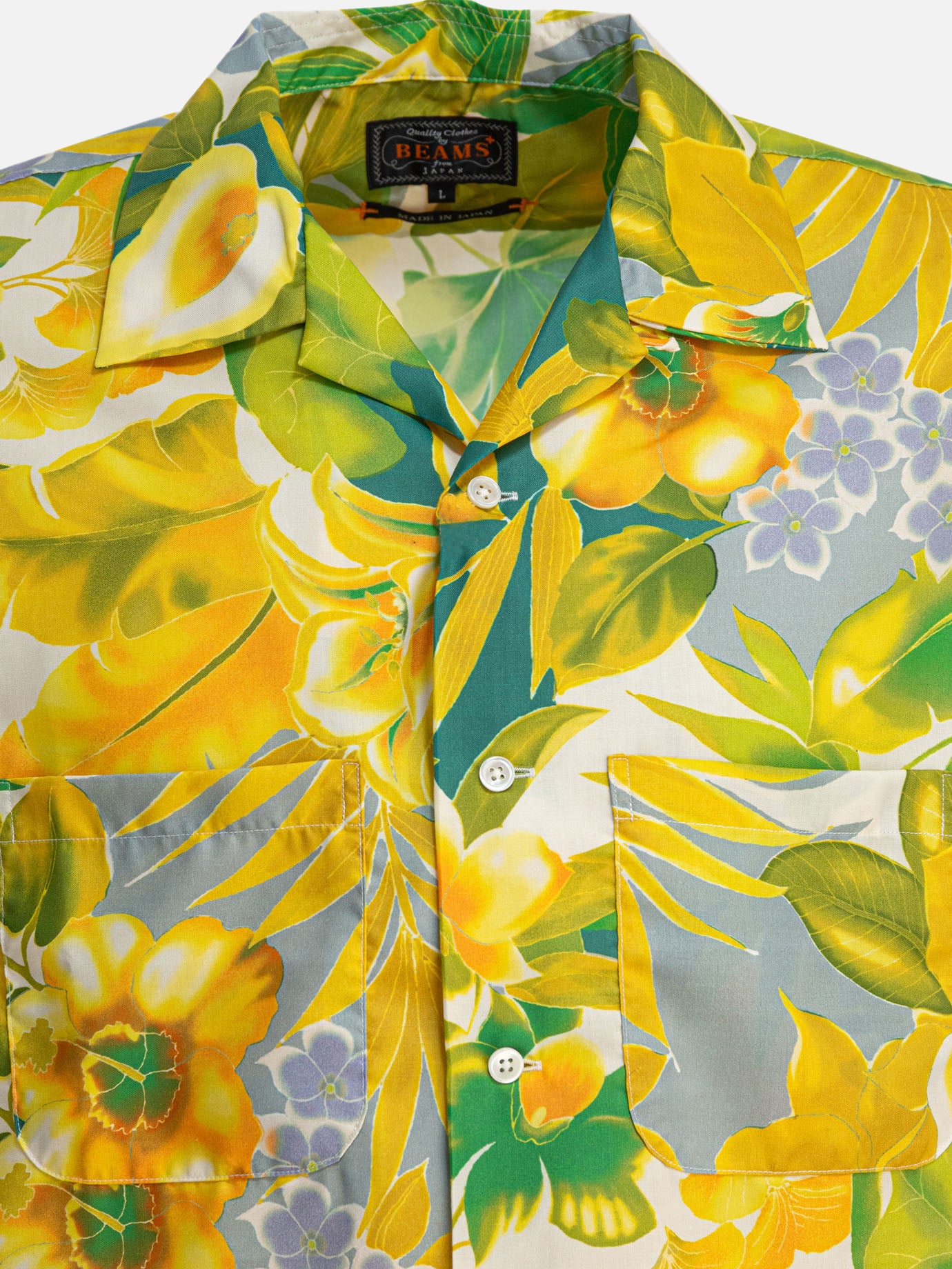Beams Plus Shirt &quot;Tropical&quot; 19460956_S Yellow thumbnail_3