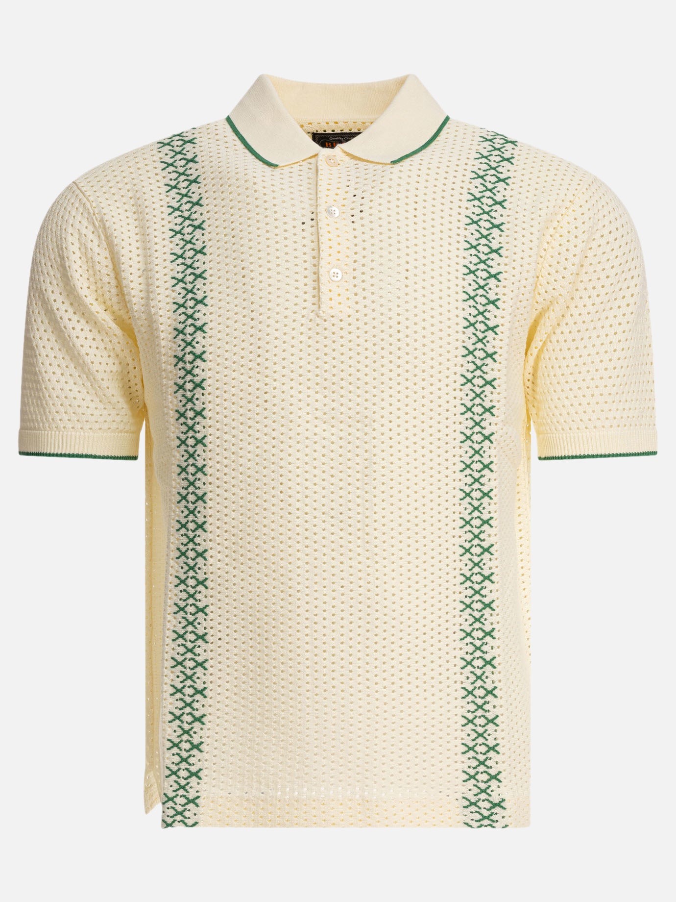 Beams Plus Perforated polo shirt White