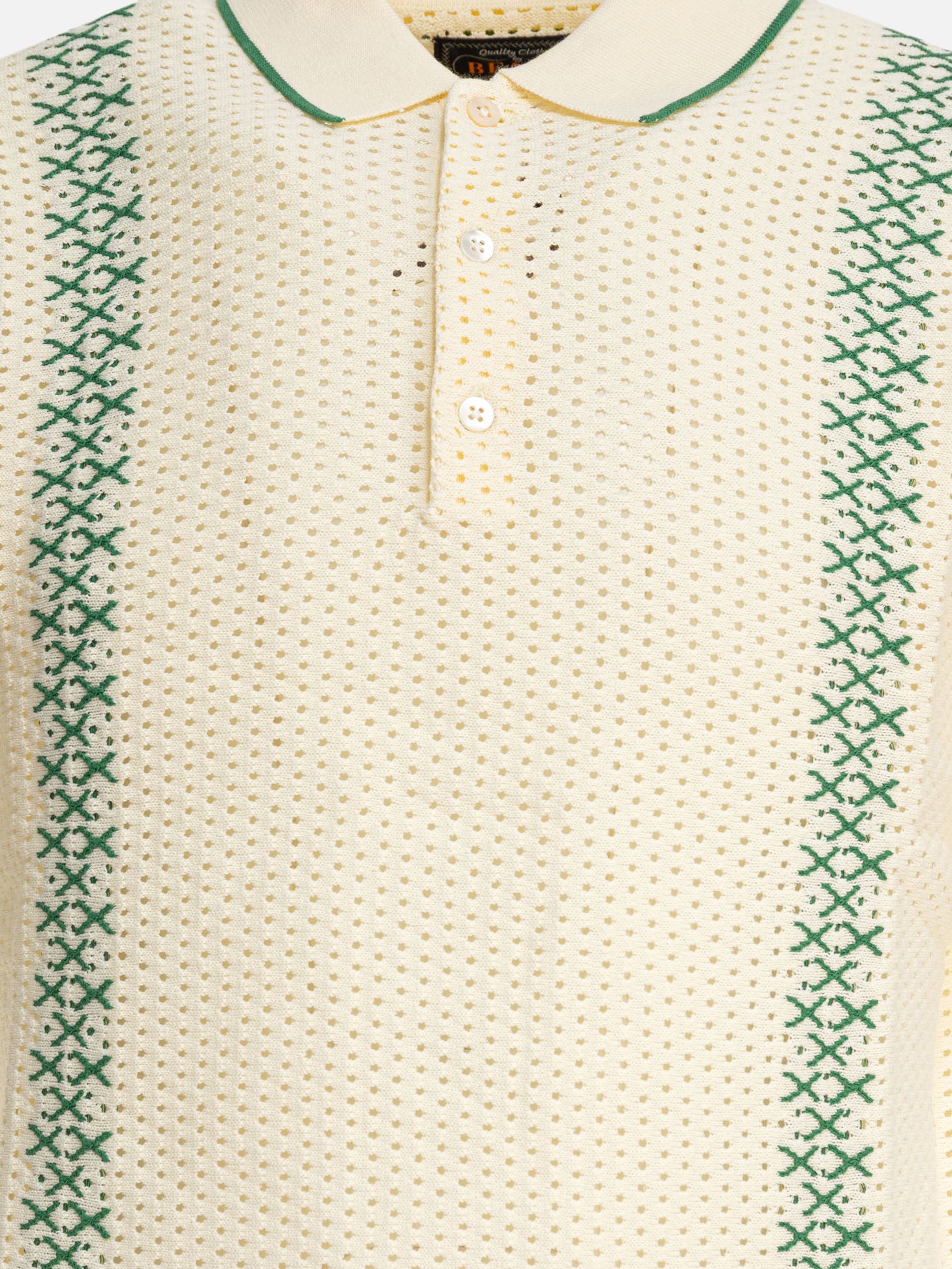 Beams Plus Perforated polo shirt White
