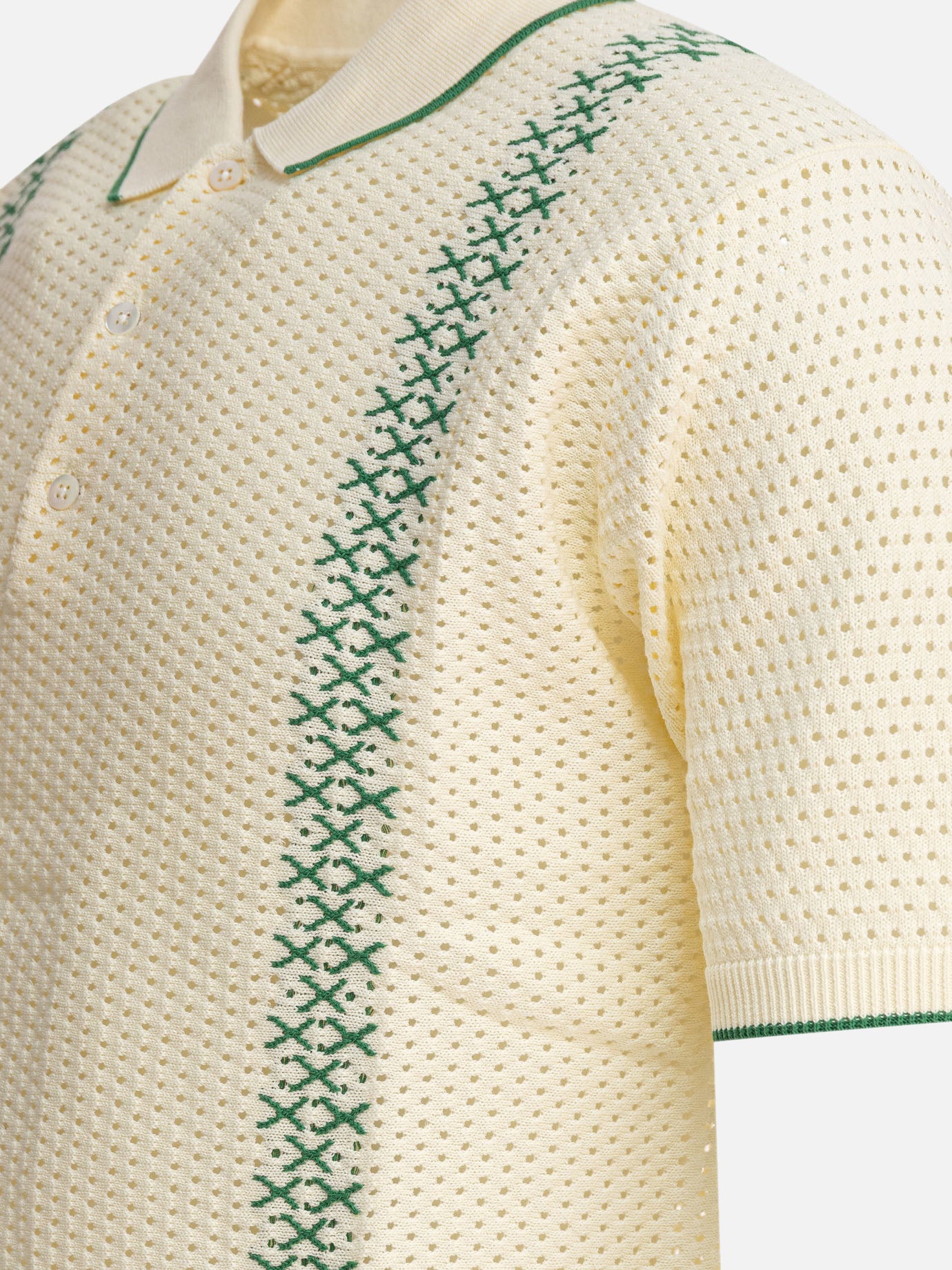Beams Plus Perforated polo shirt 14973153_XL White thumbnail_4