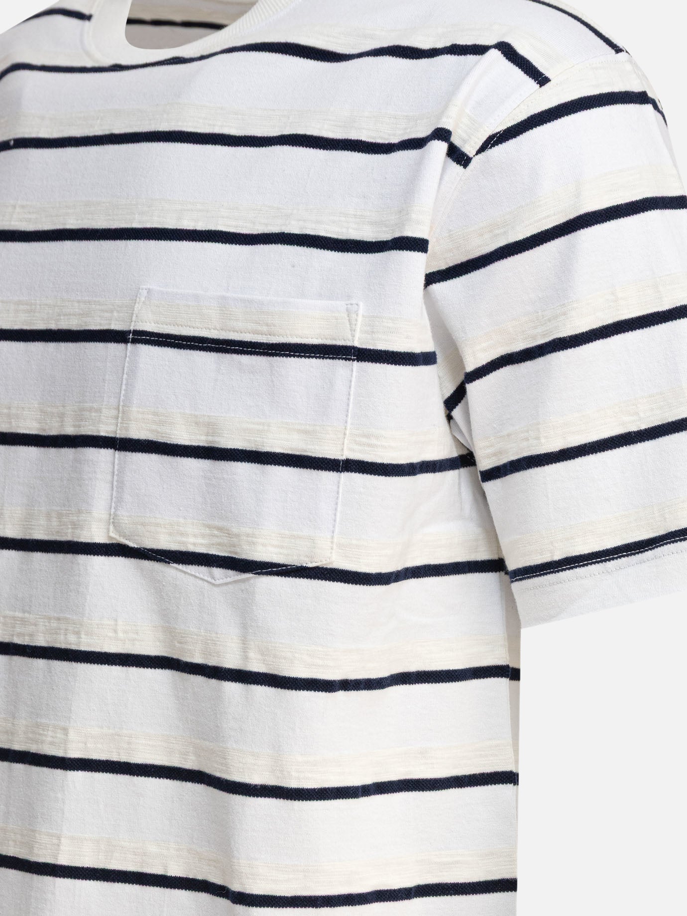Crewneck t-shirts Striped  White - Beams Plus Men | PDP | VIETTI Online Store | thumbnail_4
