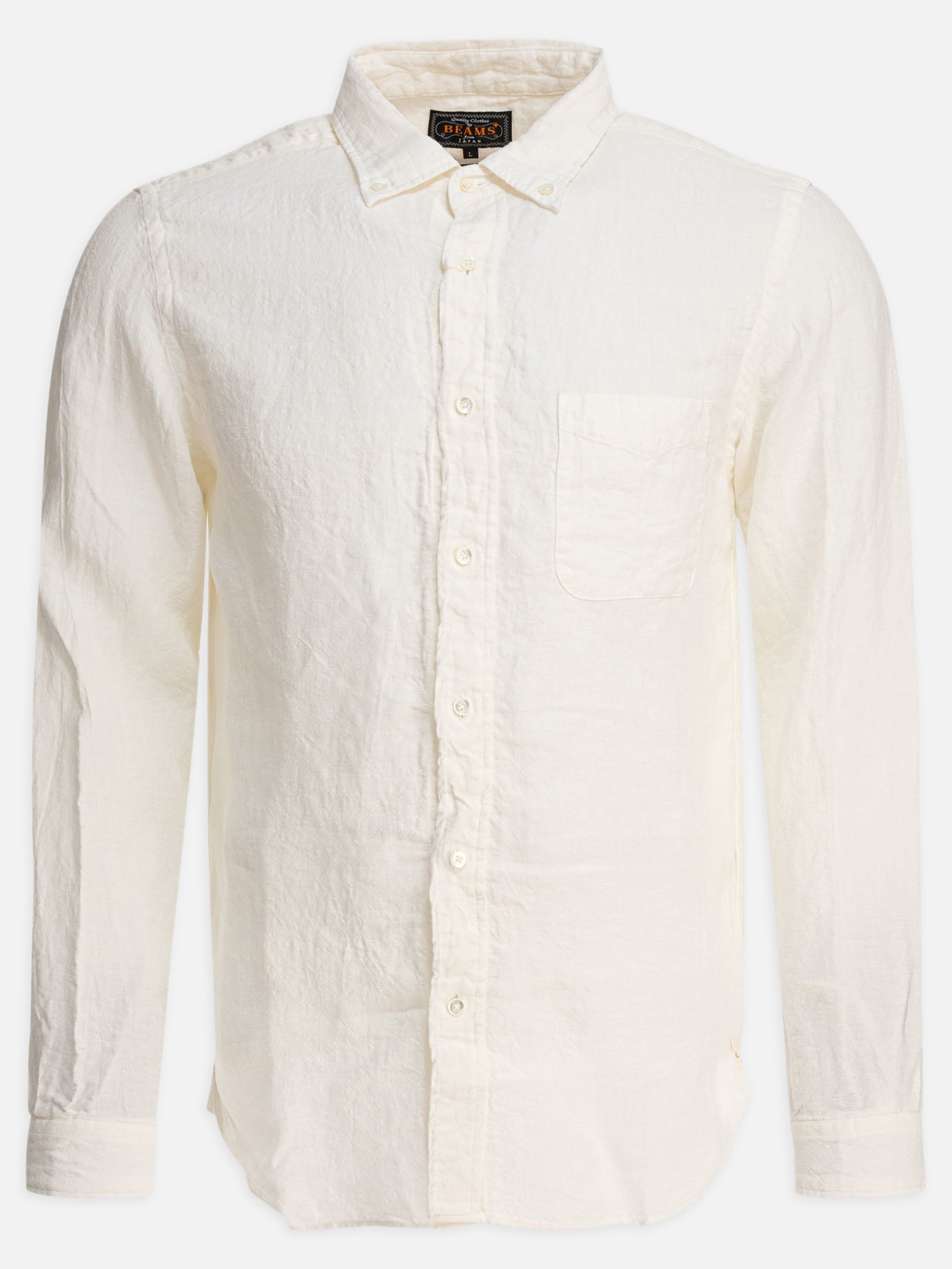 Beams Plus "Linen Solid" Shirt White