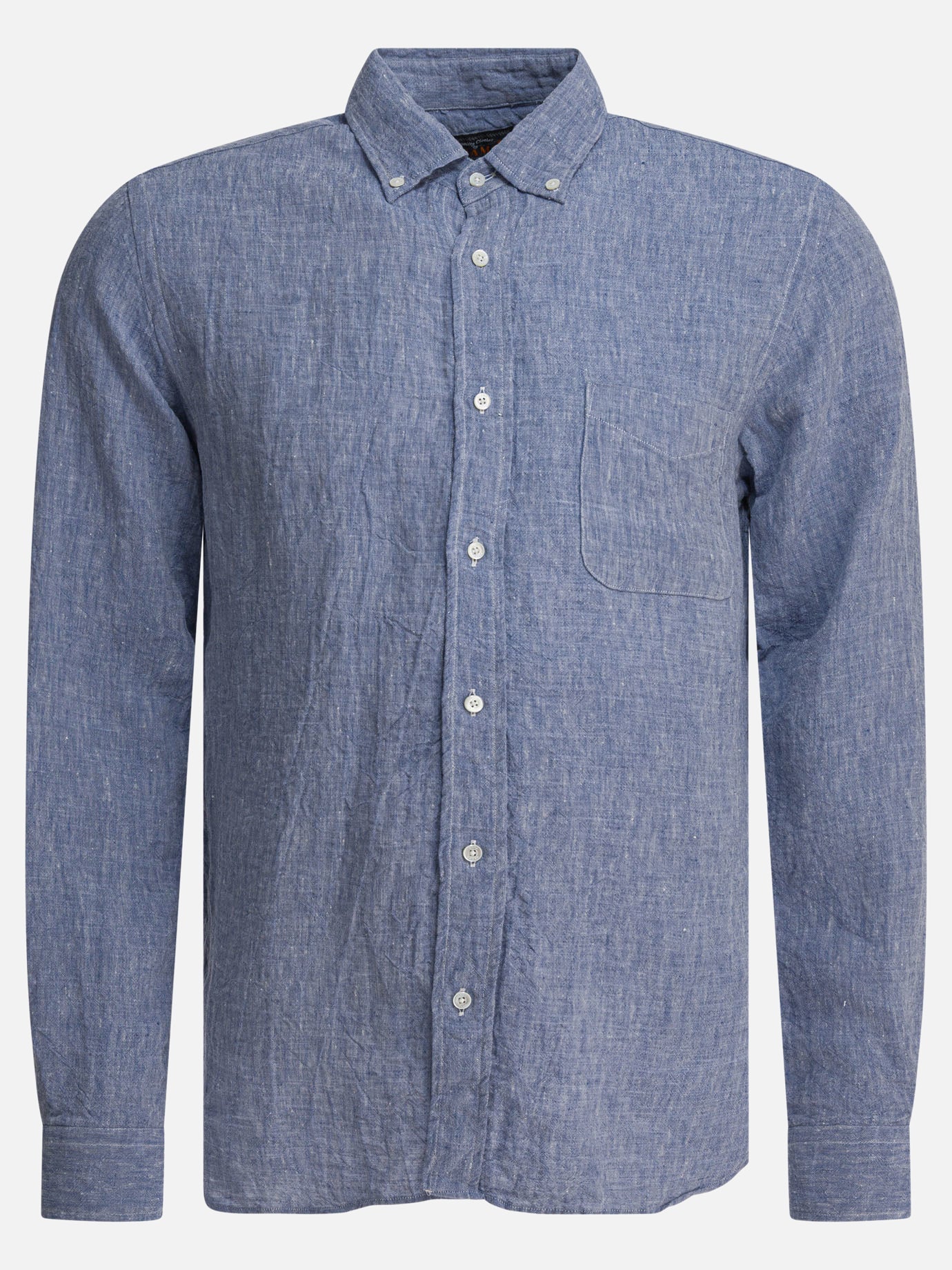Beams Plus &quot;Linen Solid&quot; Shirt 14448201_S Blue thumbnail_1