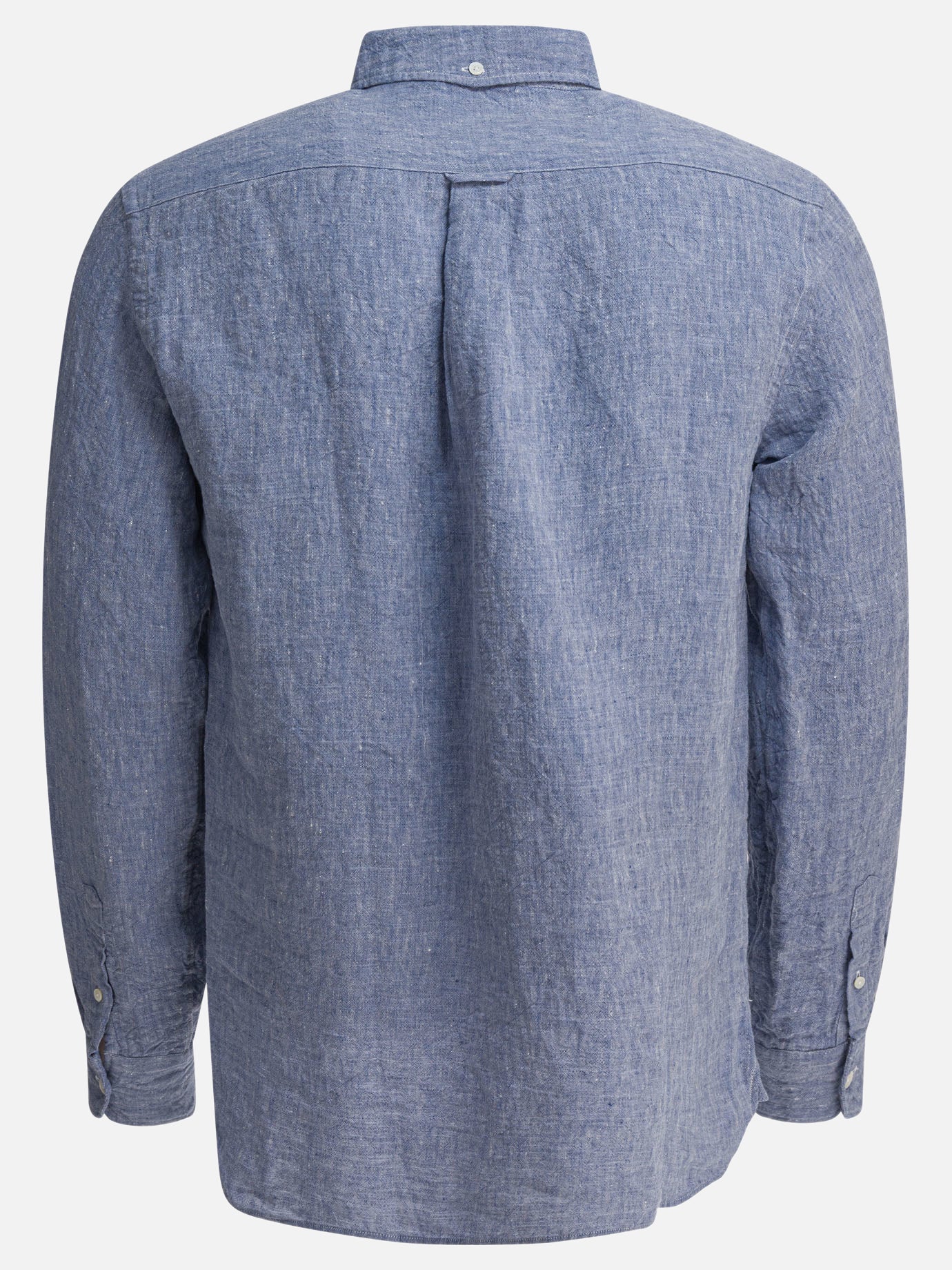 Beams Plus &quot;Linen Solid&quot; Shirt 14448201_S Blue thumbnail_2