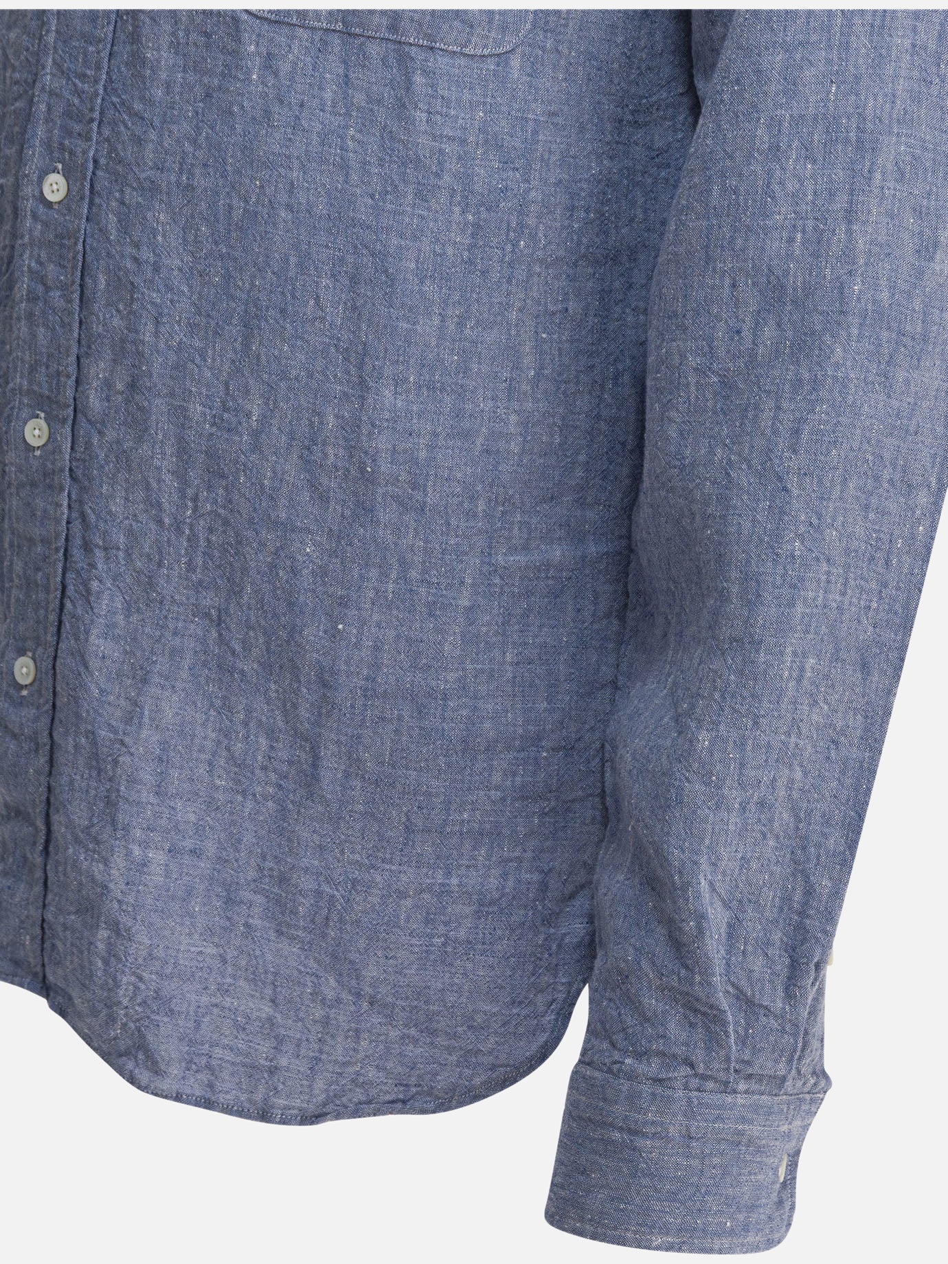 Beams Plus &quot;Linen Solid&quot; Shirt 14448201_S Blue thumbnail_4