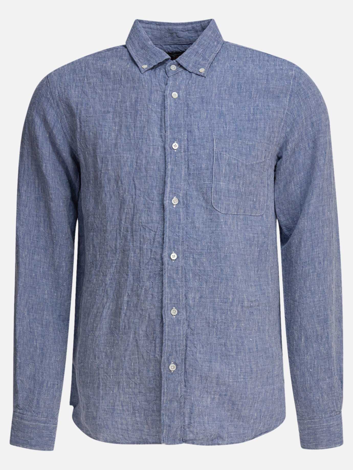 Beams Plus &quot;Linen Solid&quot; Shirt 14448201_S Blue thumbnail_5