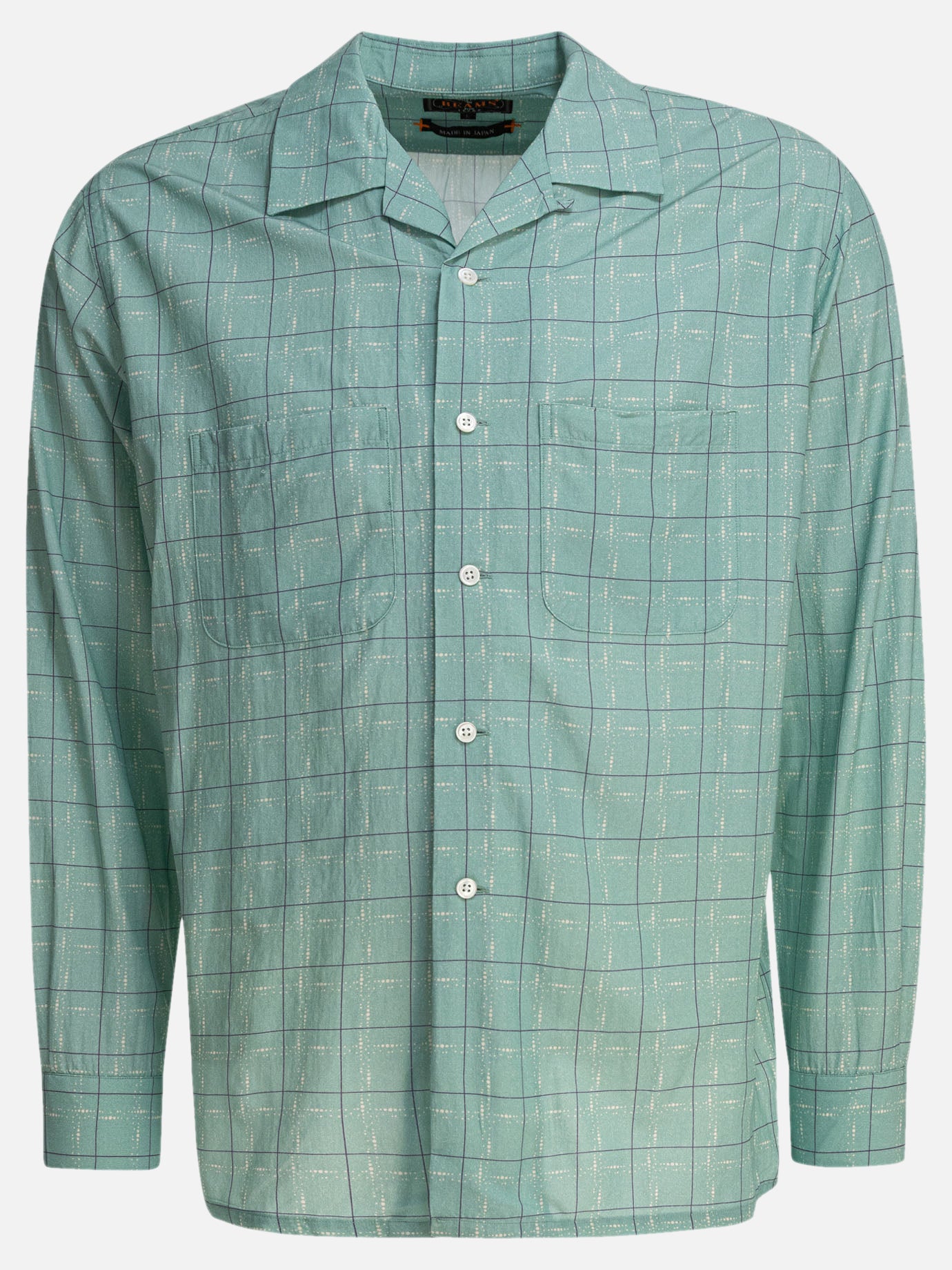 Beams Plus Camp collar shirt 13254703_S Green thumbnail_1
