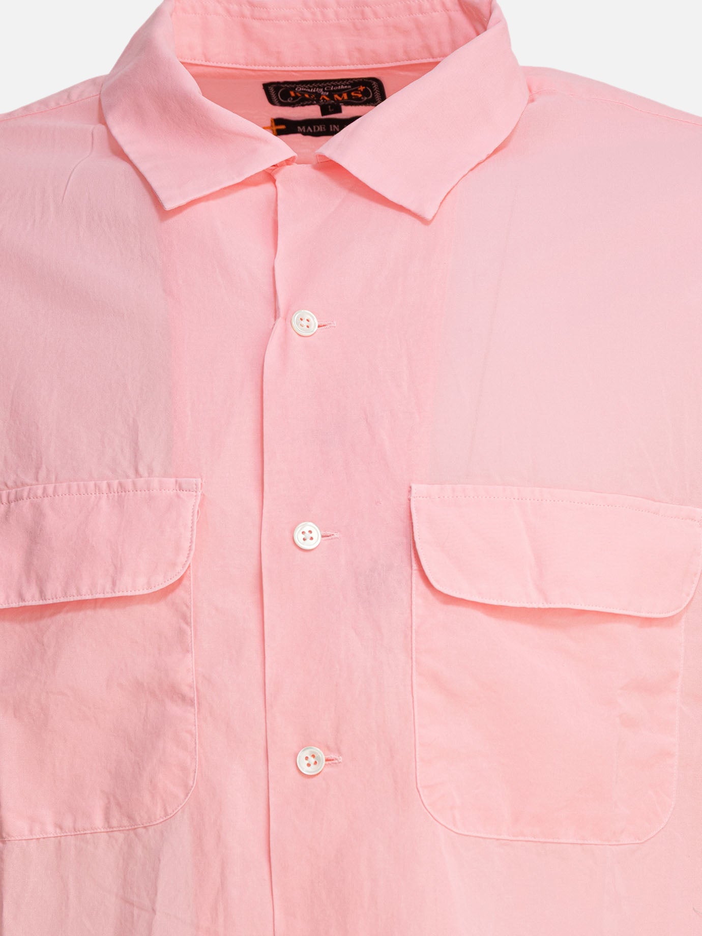Beams Plus Camp collar shirt Pink