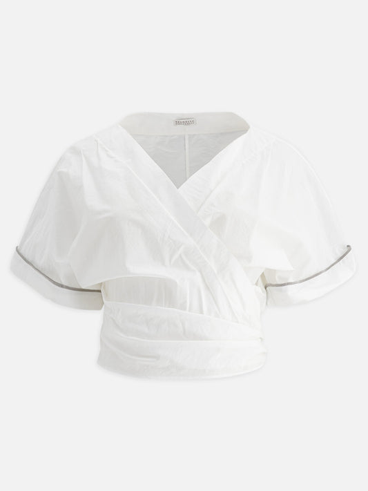 Crop tops Solid colour  White - Brunello Cucinelli Women | PLP | VIETTI Online Store 
