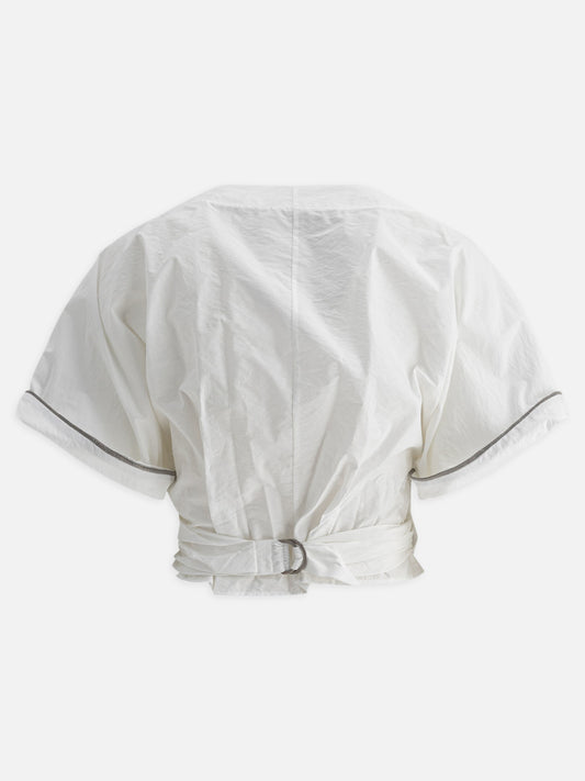 Crop tops Solid colour  White - Brunello Cucinelli Women | PLP | VIETTI Online Store | 2
