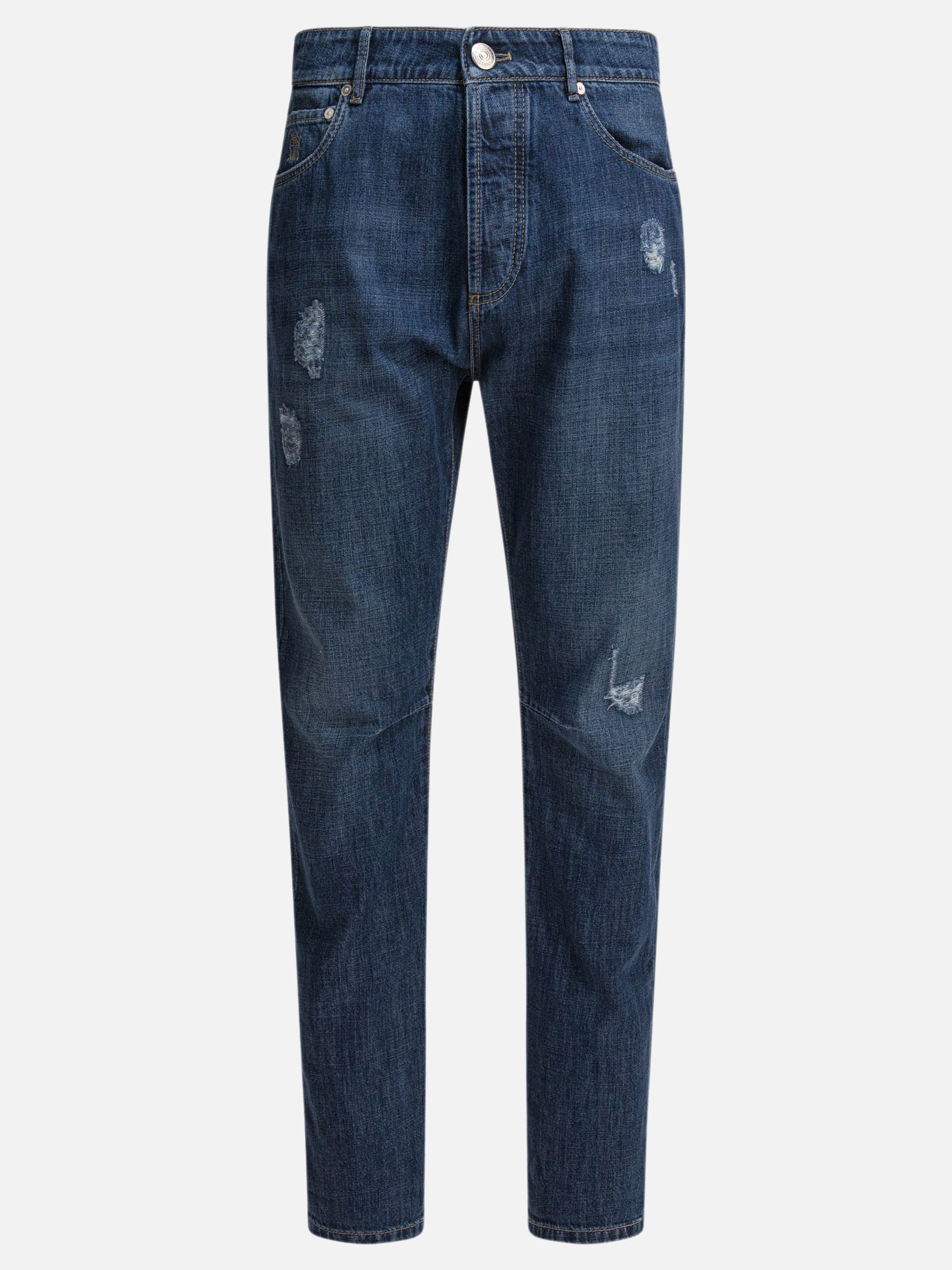 Straight-leg jeans Denim  Blue - Brunello Cucinelli Men | PDP | VIETTI Online Store | Zoom-Modal
