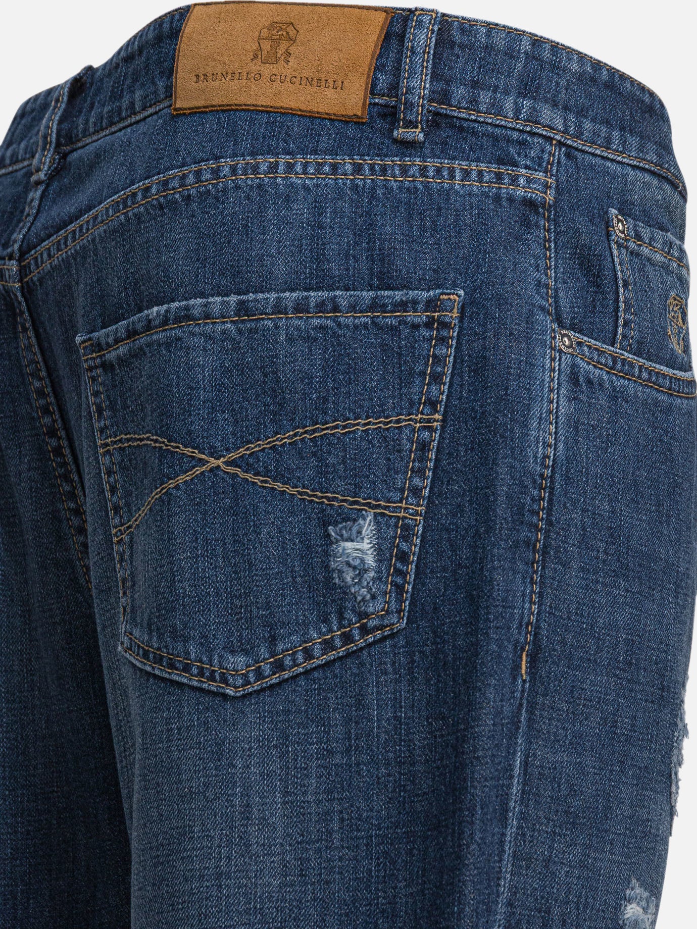 Straight-leg jeans Denim  Blue - Brunello Cucinelli Men | PDP | VIETTI Online Store | thumbnail_4